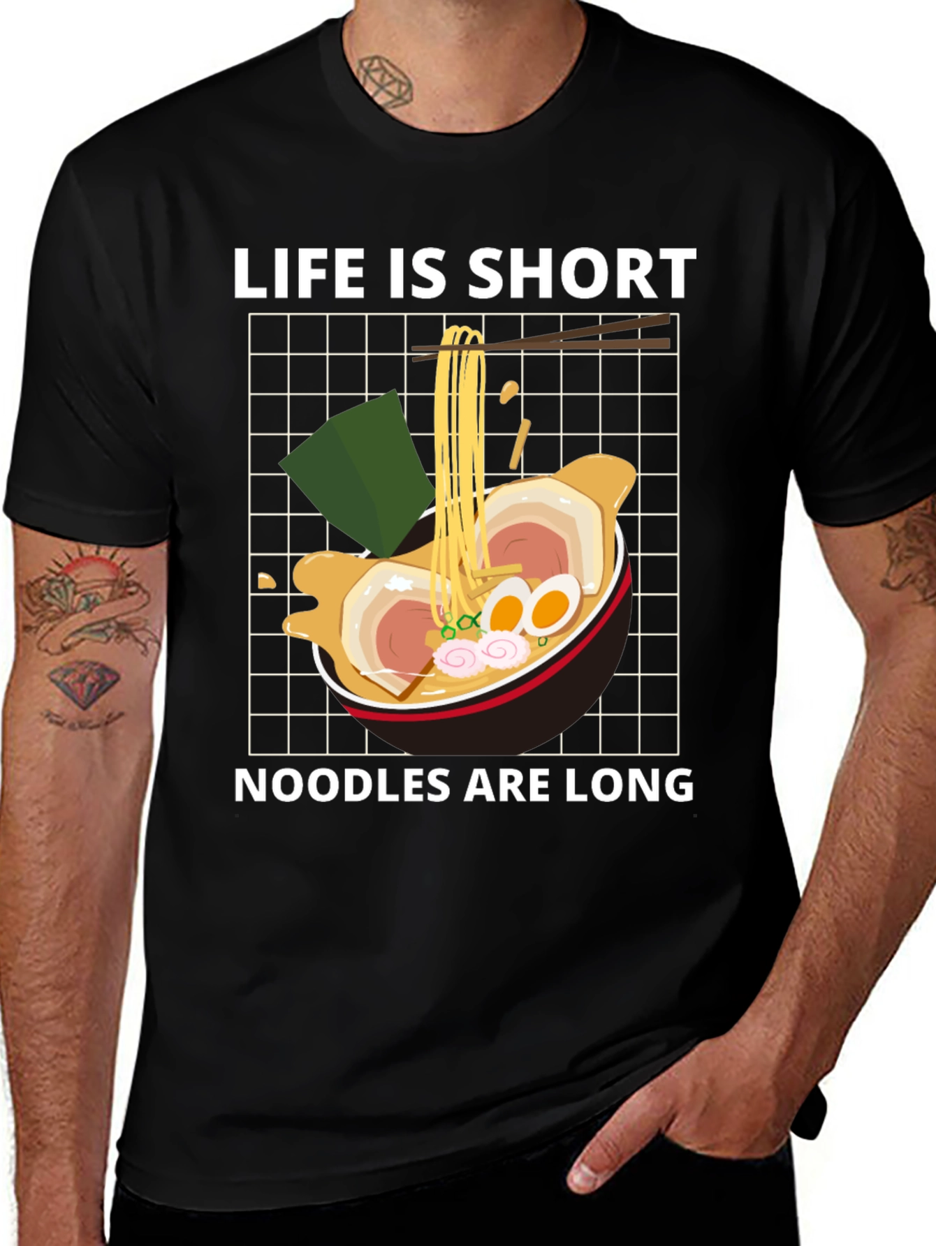 Variant 11 of Ramen Lover Graphic Tee - Life is Short, Noodles are Long