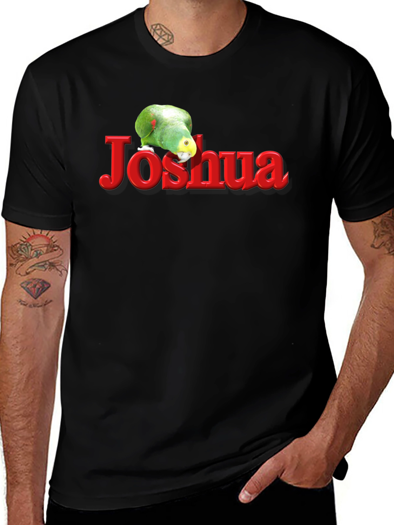 Variant 15 of Personalized Parrot Name T-Shirt - Joshua