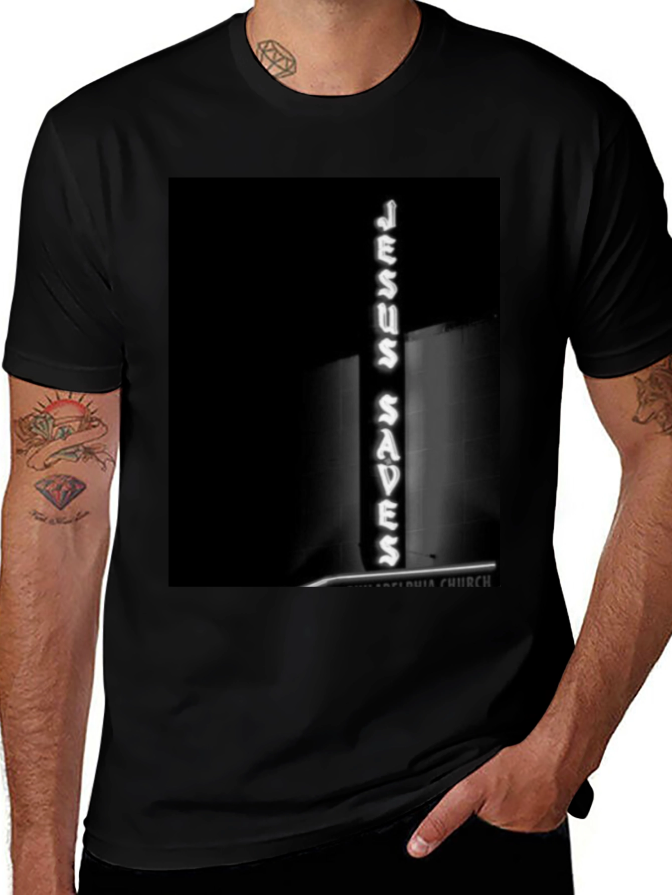Variant 15 of Jesus Saves Black T-Shirt