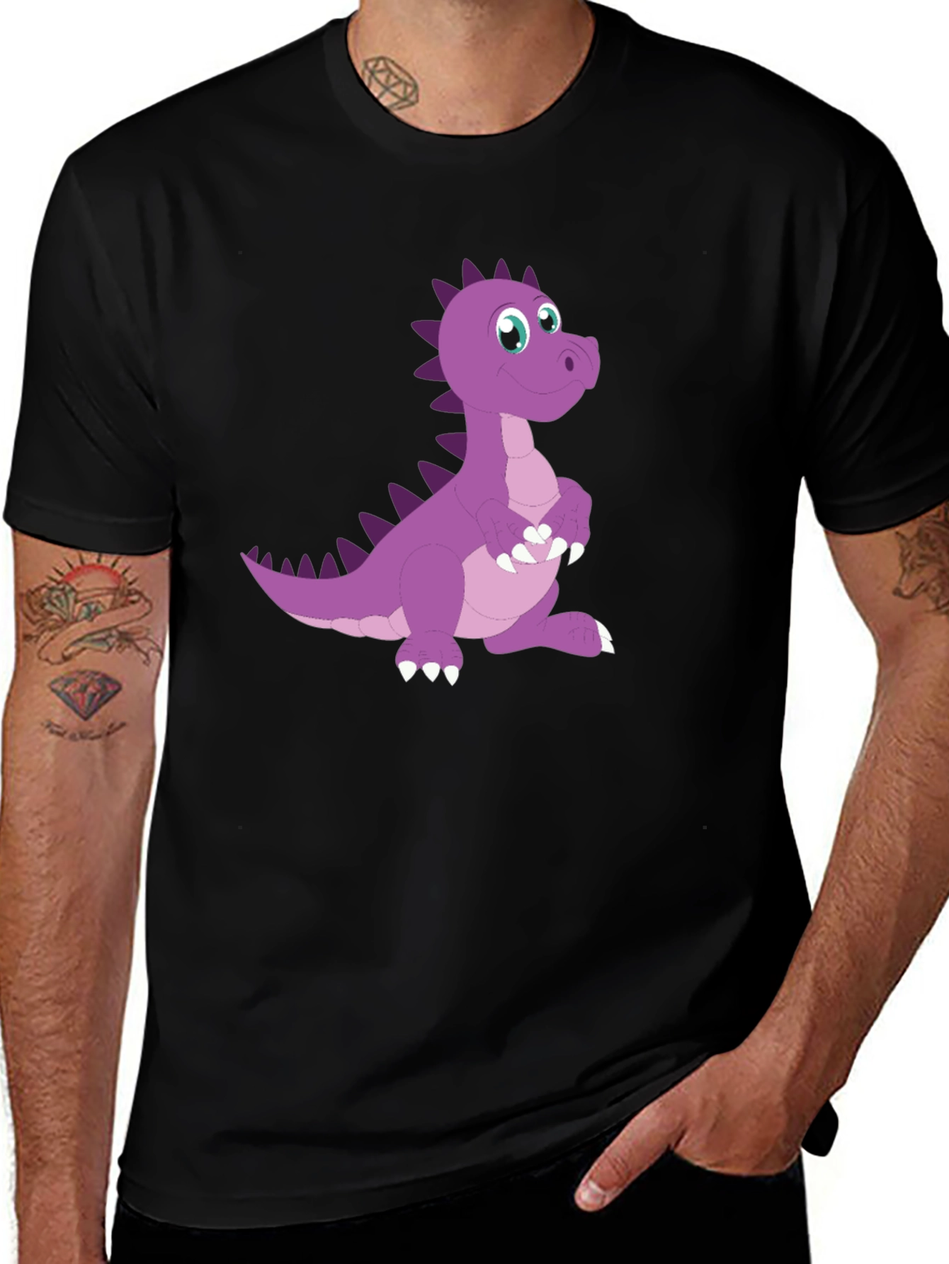 Variant 30 of Cute Purple Cartoon Dinosaur Graphic T-Shirt