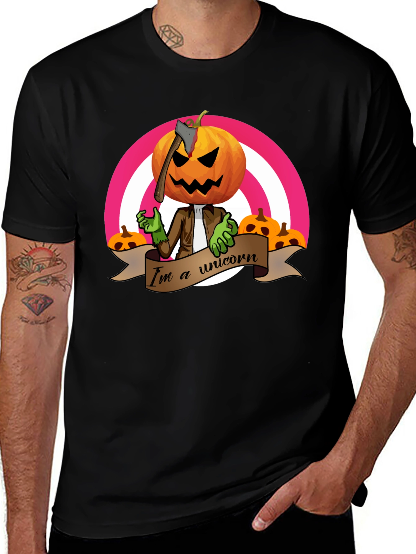 Variant 30 of Pumpkin Head Unicorn T-Shirt