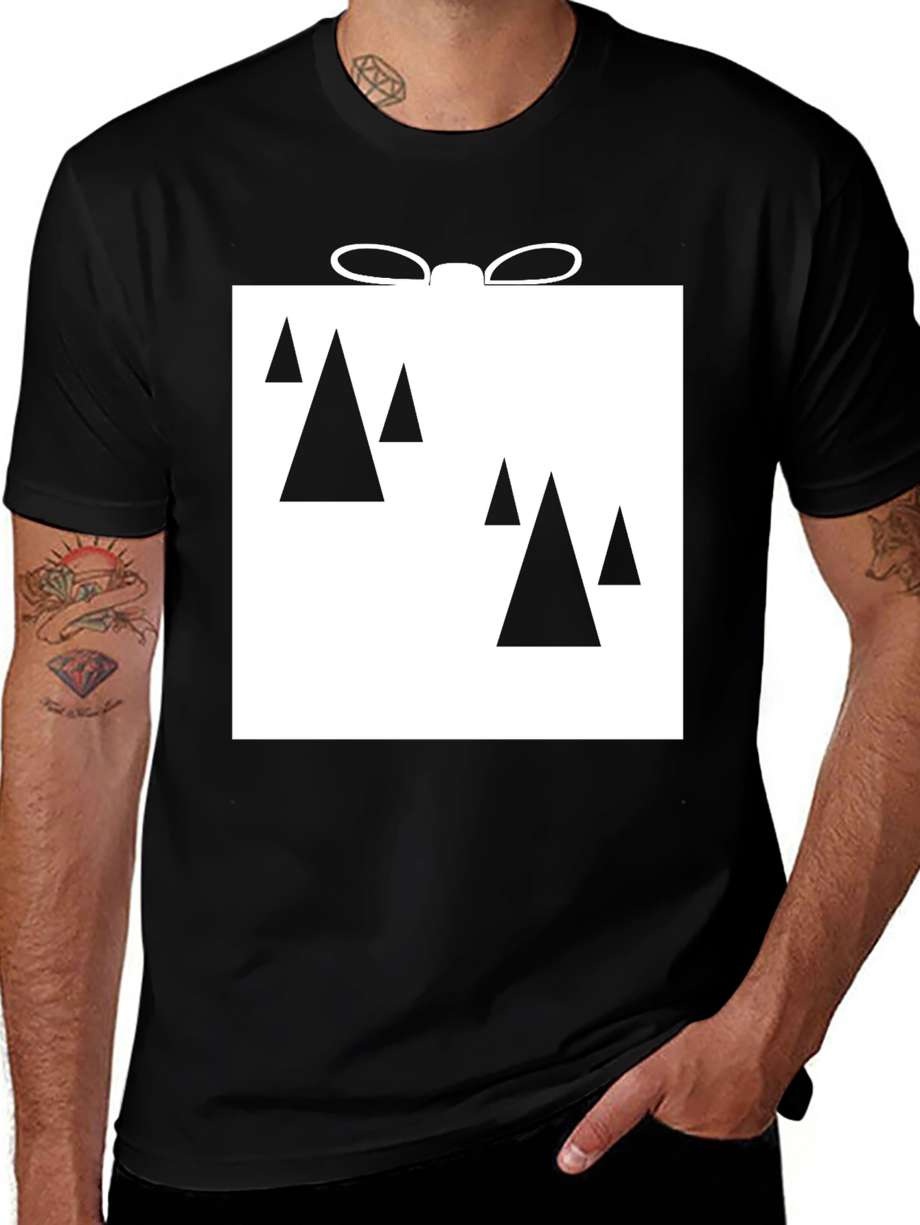 Abstract Christmas Tree Gift Box Tee