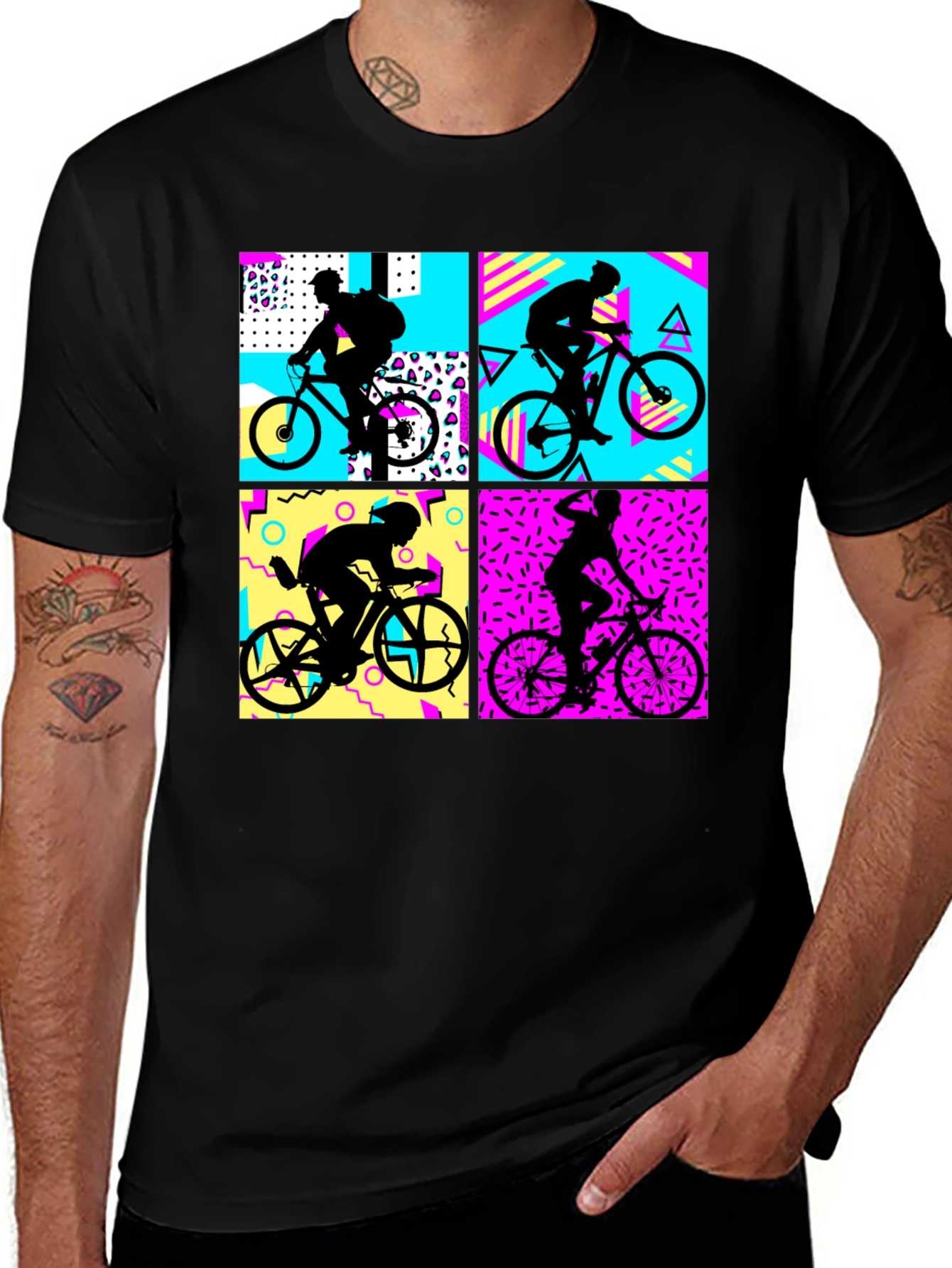 Variant 30 of Retro 80s Biker Silhouette T-Shirt