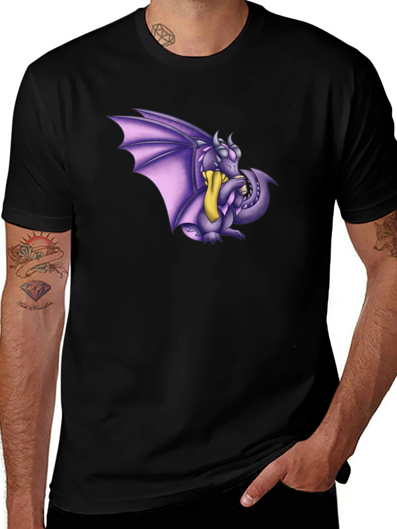 Variant 28 of Dragon Graphic Tee - Men's Black T-Shirt