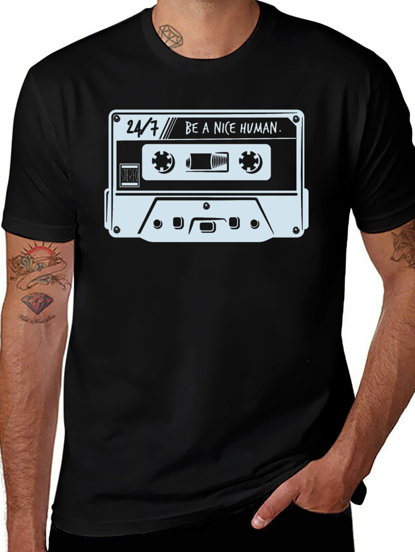 Variant 10 of Retro Cassette Tape Graphic Tee - Be a Nice Human