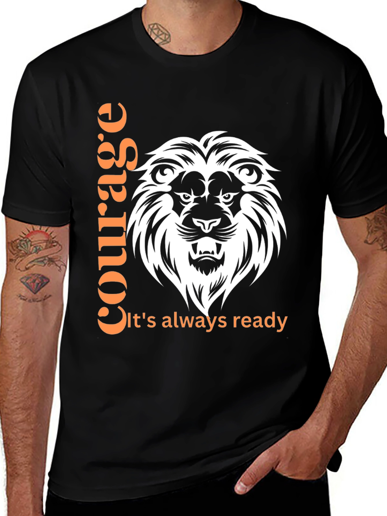 Variant 2 of Courage Lion Graphic Print T-Shirt