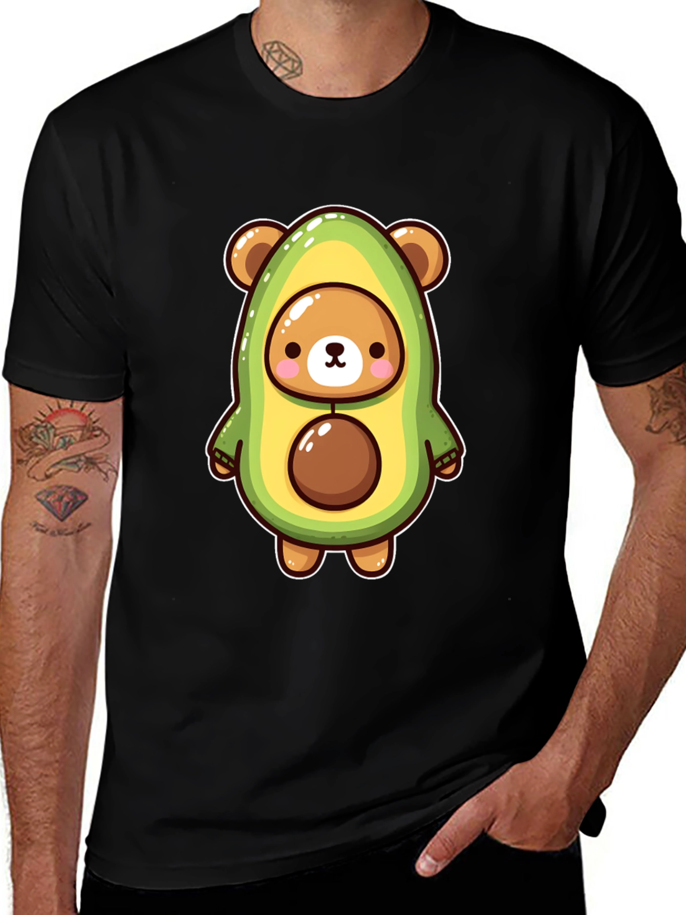 Variant 5 of Avocado Bear Graphic Tee - Fun & Unique Design