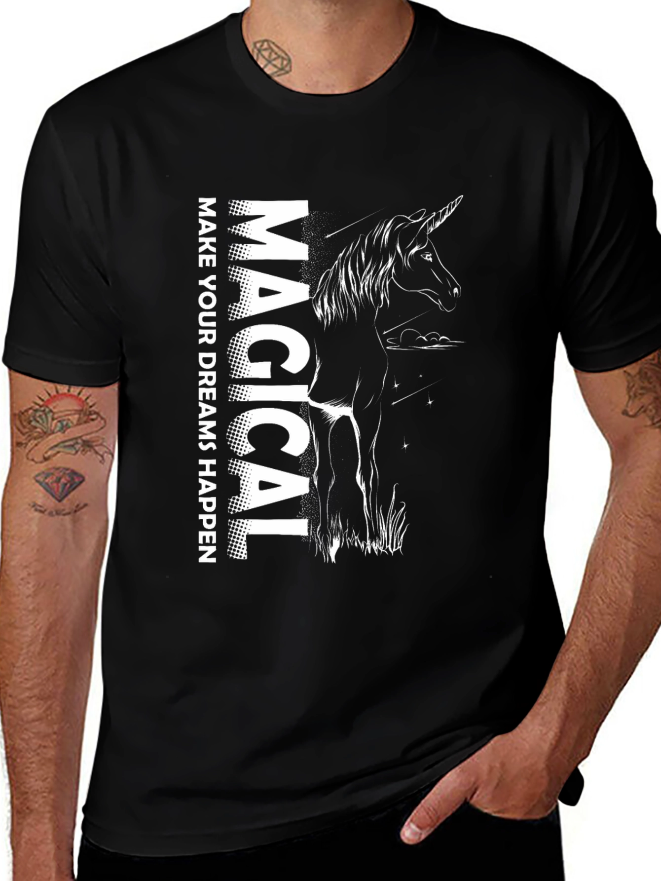 Variant 18 of Magical Dreams Unicorn Graphic T-Shirt - Black