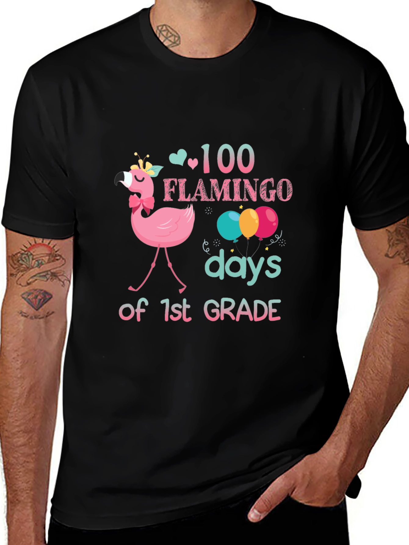 Variant 18 of 100 Days of 1st Grade Flamingo T-Shirt