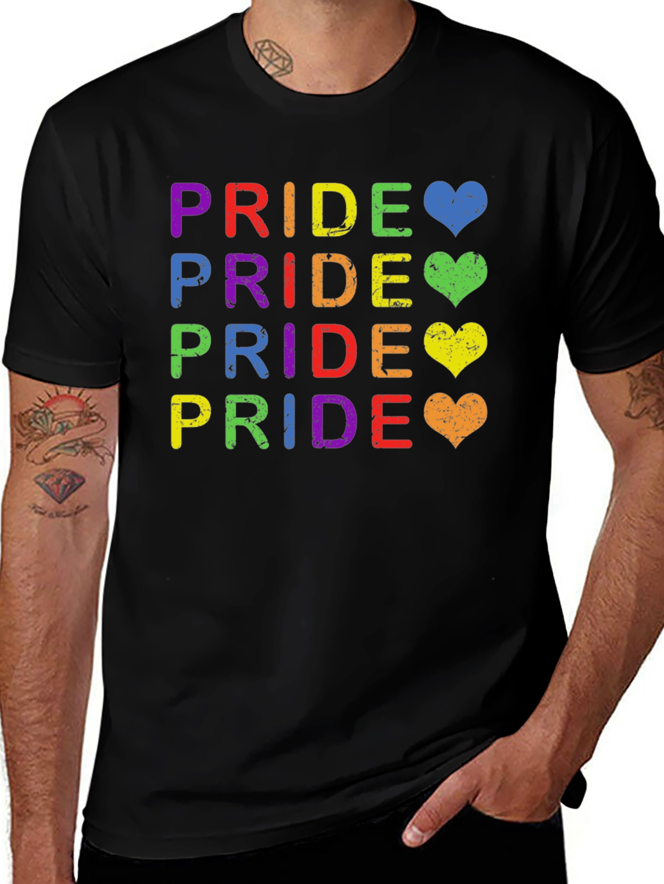 Variant 17 of Pride Rainbow Heart Tee
