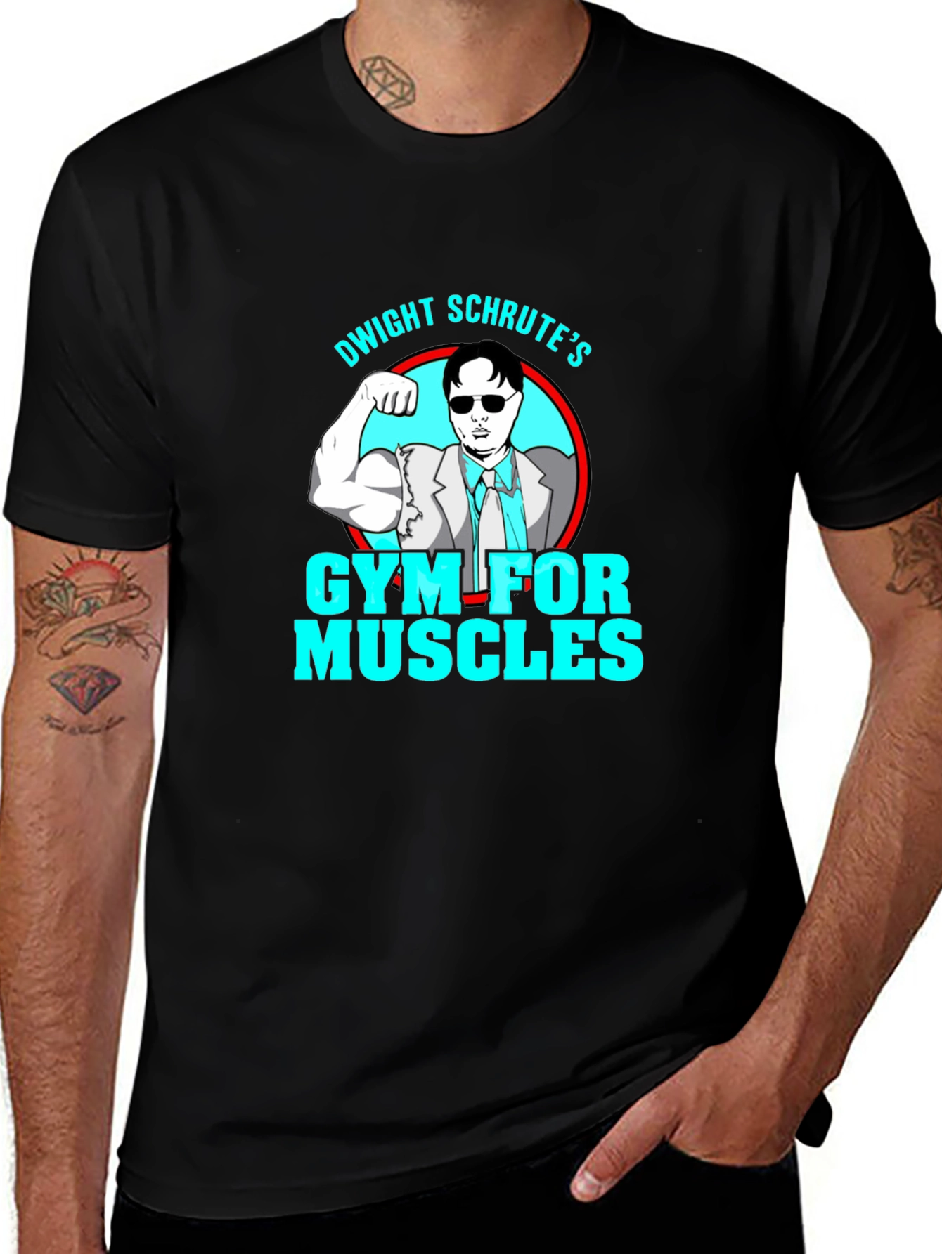 Dwight Schrute's Gym for Muscles Black T-Shirt