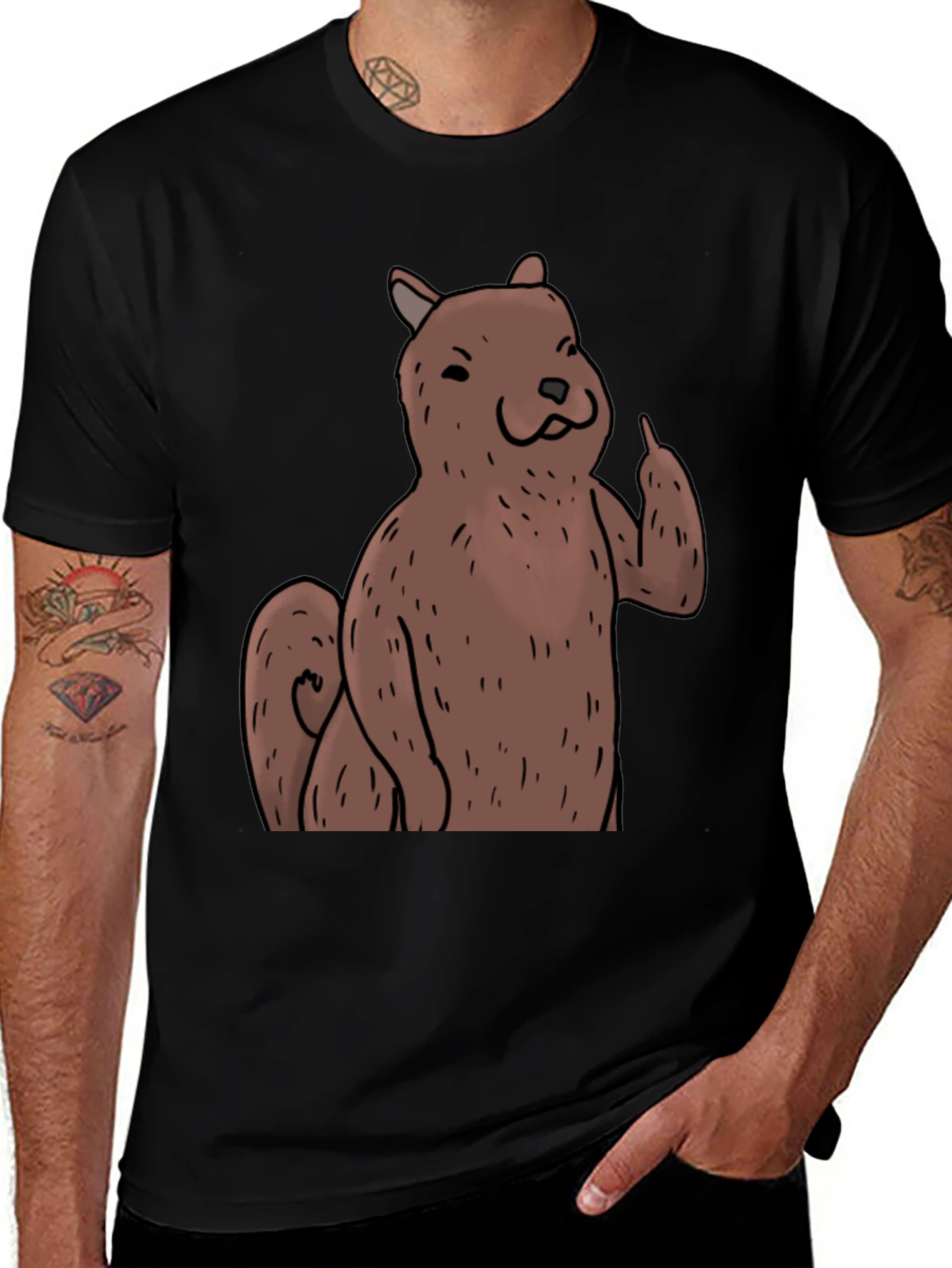 Variant 14 of Squirrel Giving the Finger Graphic T-Shirt