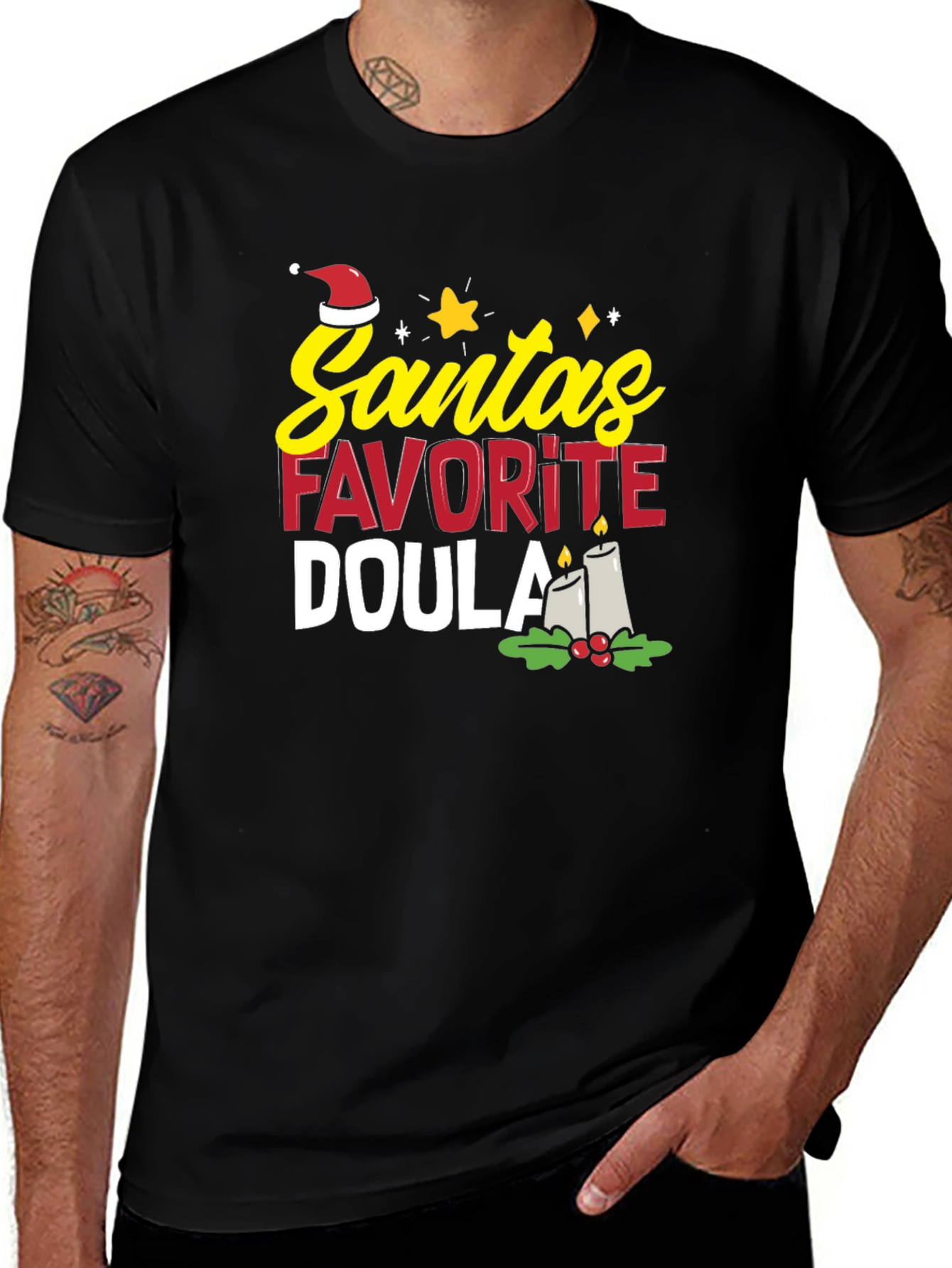 Santa's Favorite Doula Christmas T-Shirt