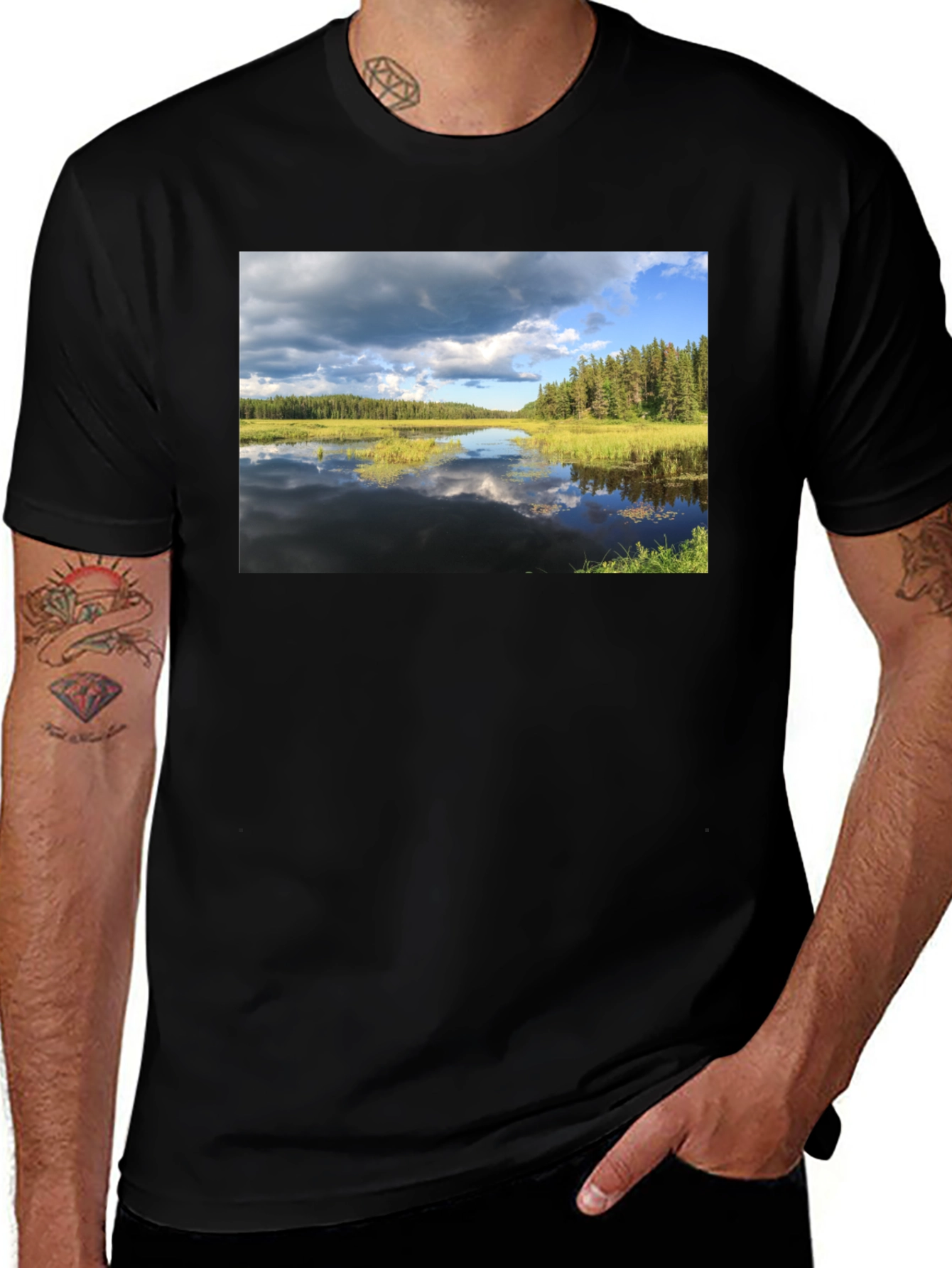 Variant 27 of Lakeside View Graphic Tee - Black