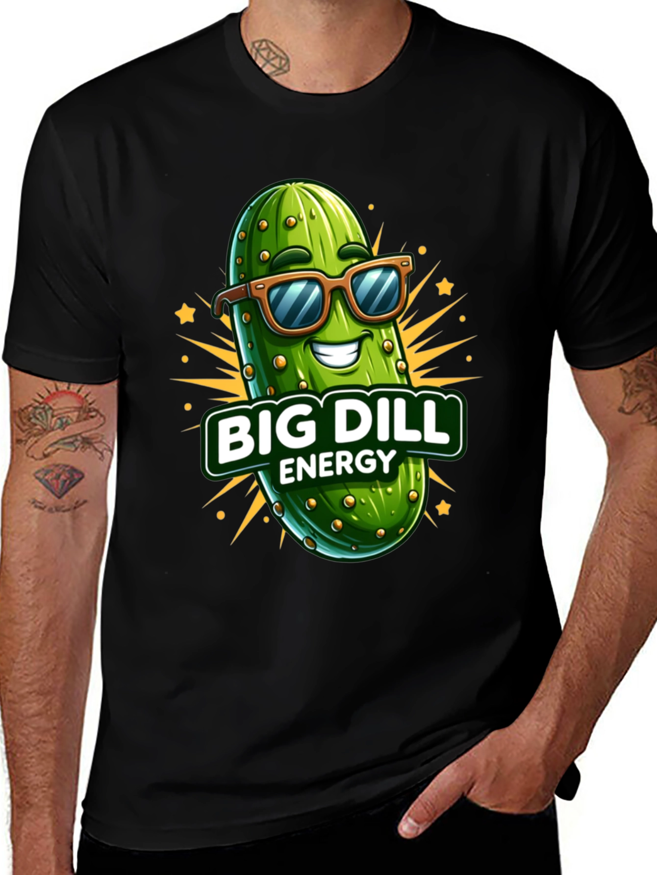 Variant 11 of Big Dill Energy Graphic Tee - Funny Pickle T-Shirt