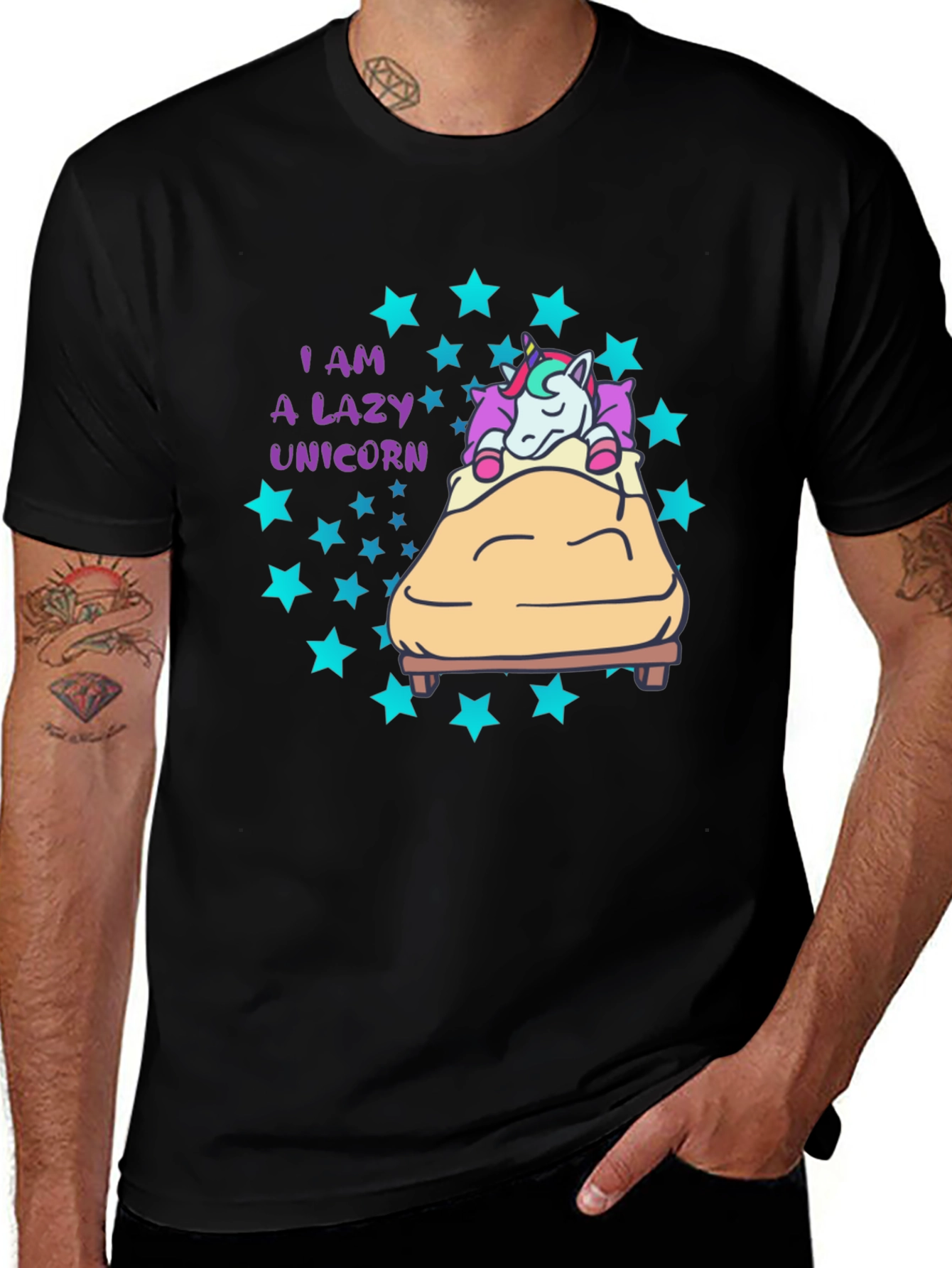 Variant 5 of Lazy Unicorn T-Shirt - Cute Graphic Tee for Unicorn Lovers