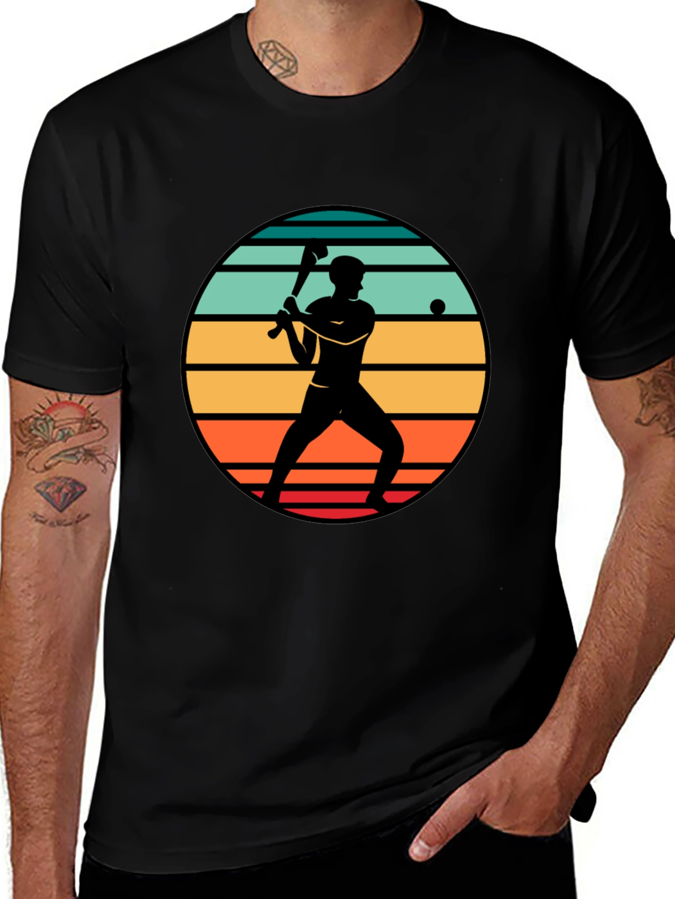 Variant 9 of Retro Baseball Player Silhouette T-Shirt