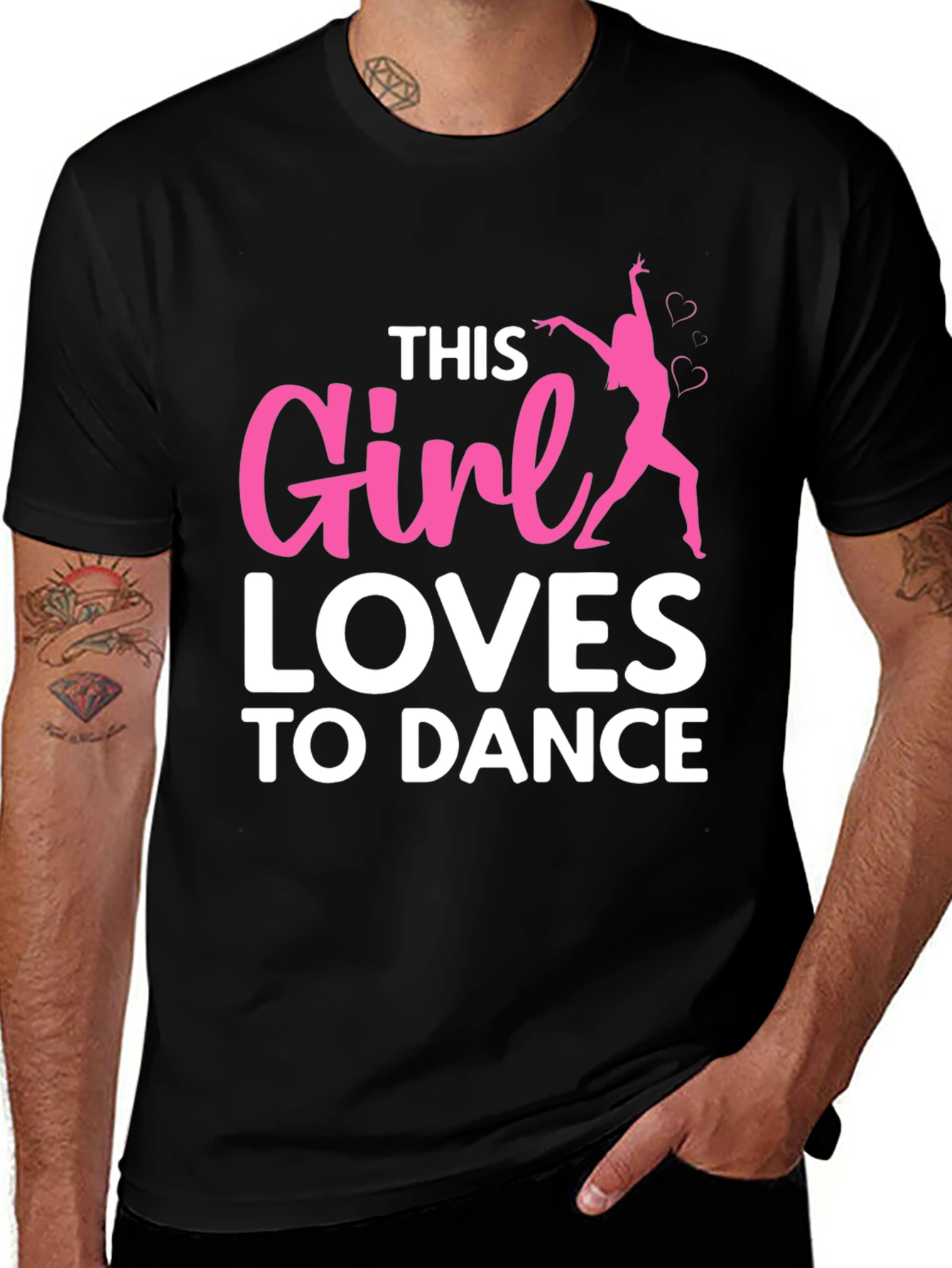 Variant 10 of Girl Loves To Dance T-Shirt - Black, Casual