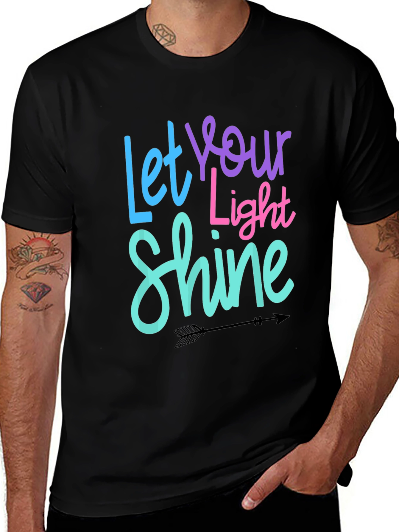Variant 24 of Let Your Light Shine T-Shirt - Inspirational Graphic Tee