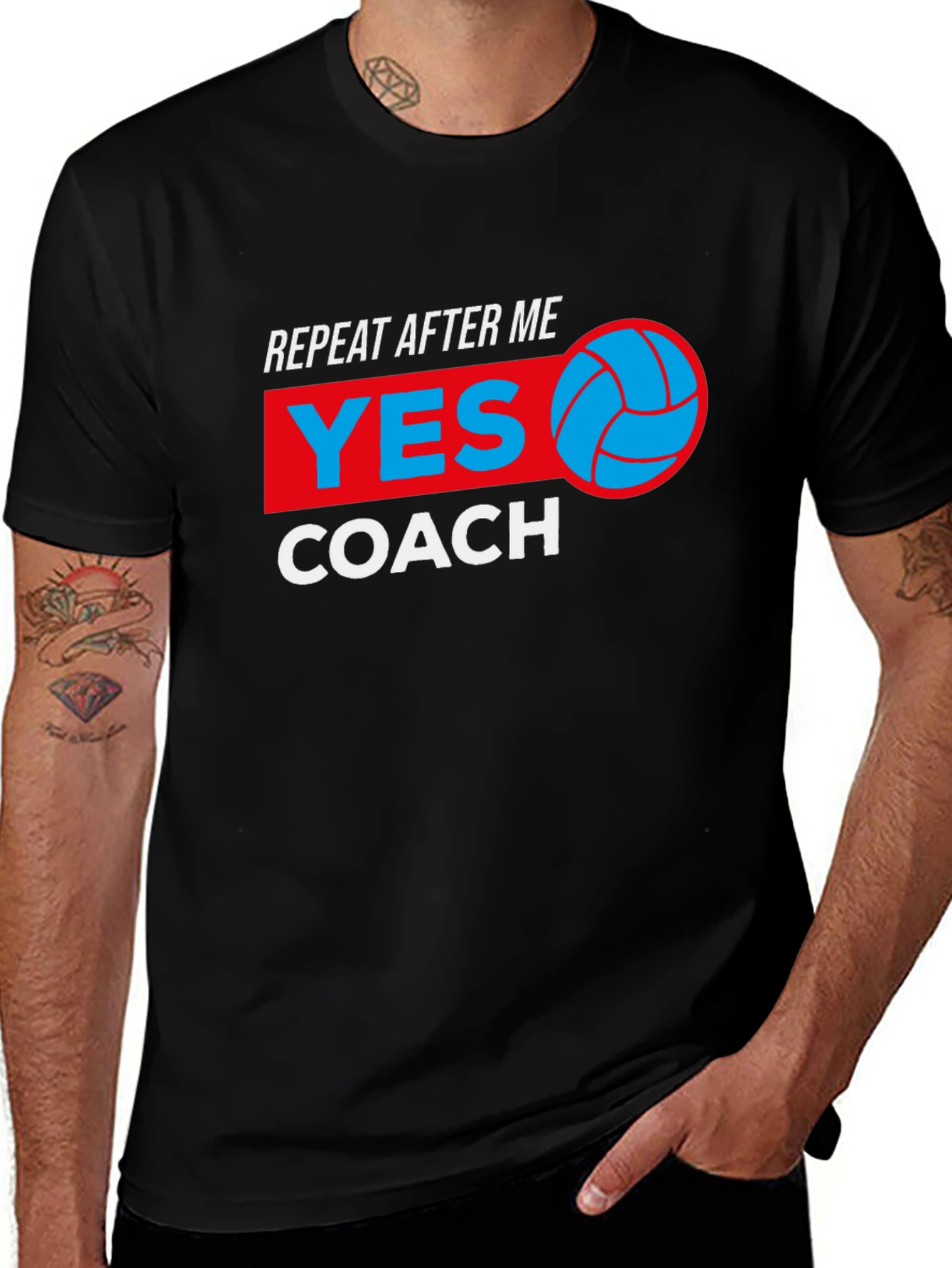 Black Volleyball Coach Graphic Tee main image