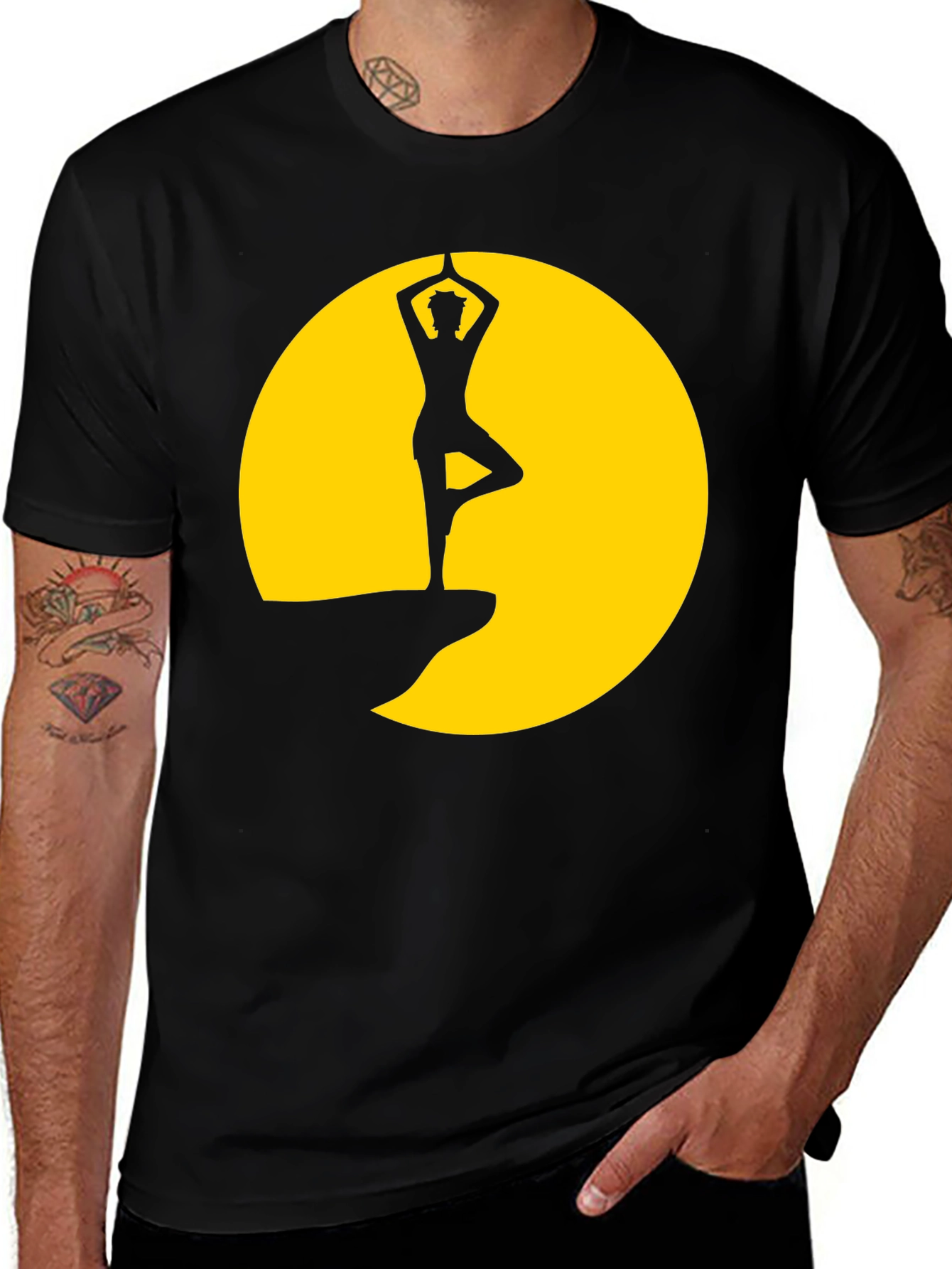 Variant 9 of Yoga Silhouette Graphic T-Shirt