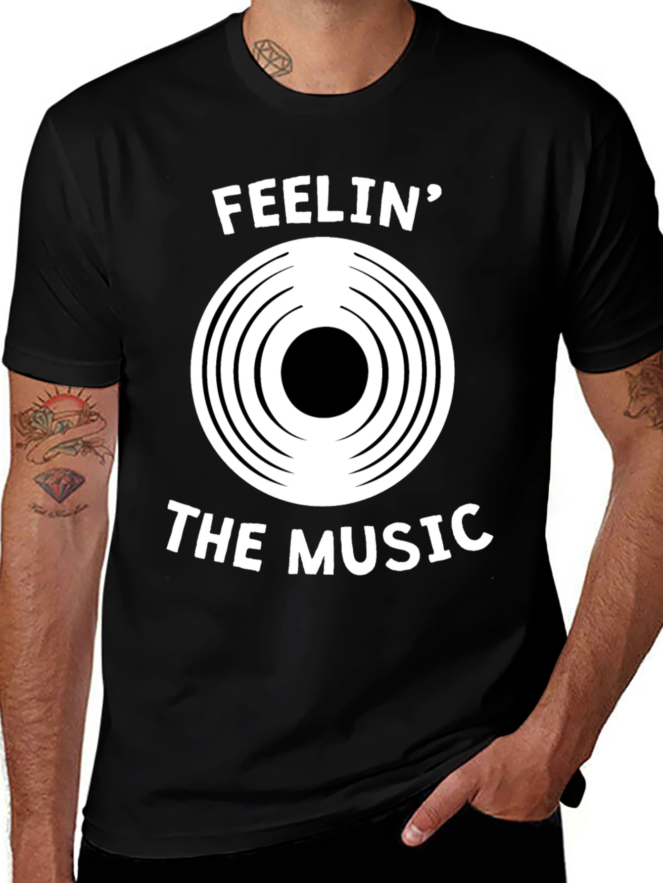 Variant 9 of Feelin' The Music Black Graphic Tee