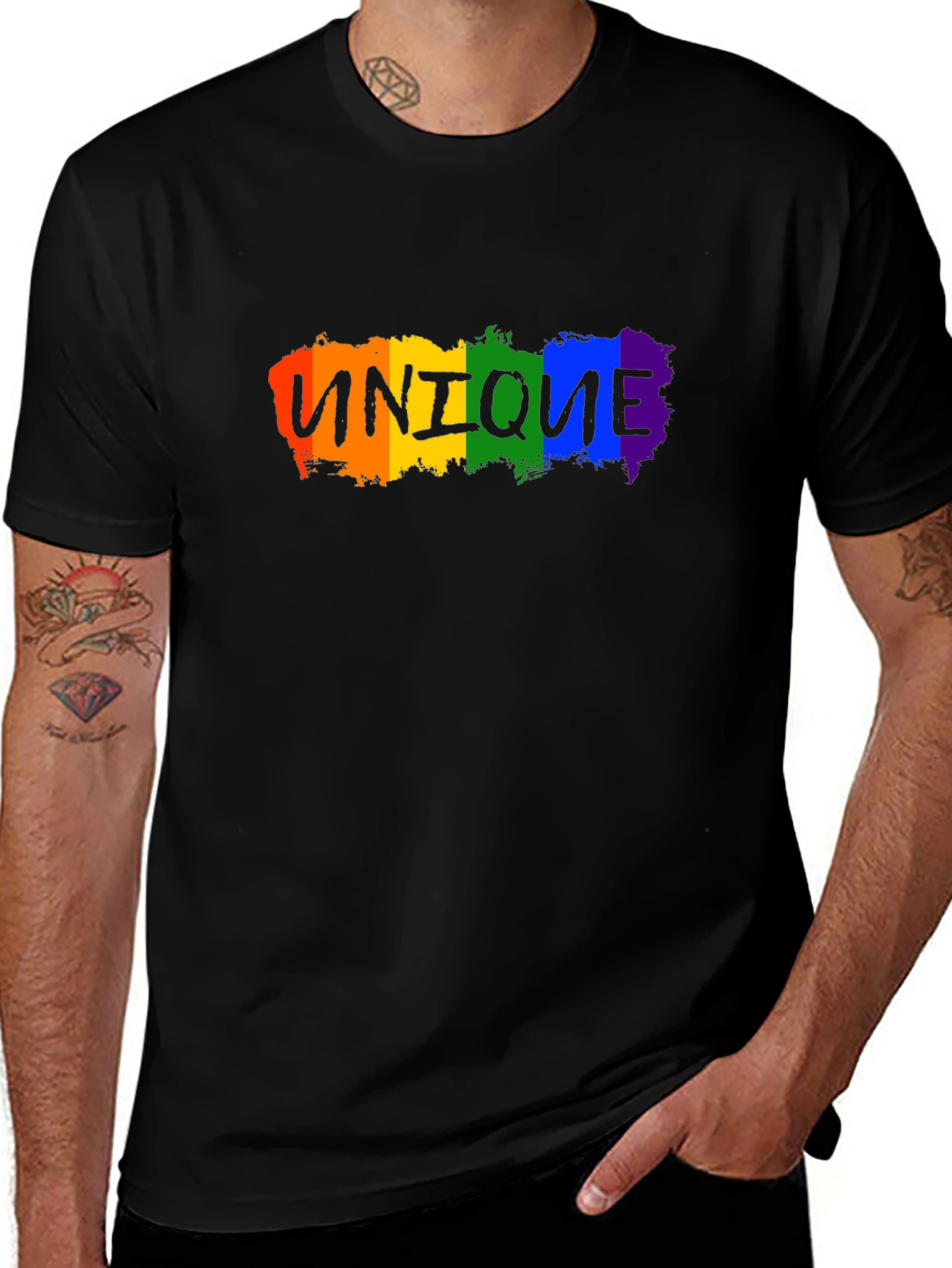Variant 19 of Unique Rainbow Pride Black T-Shirt