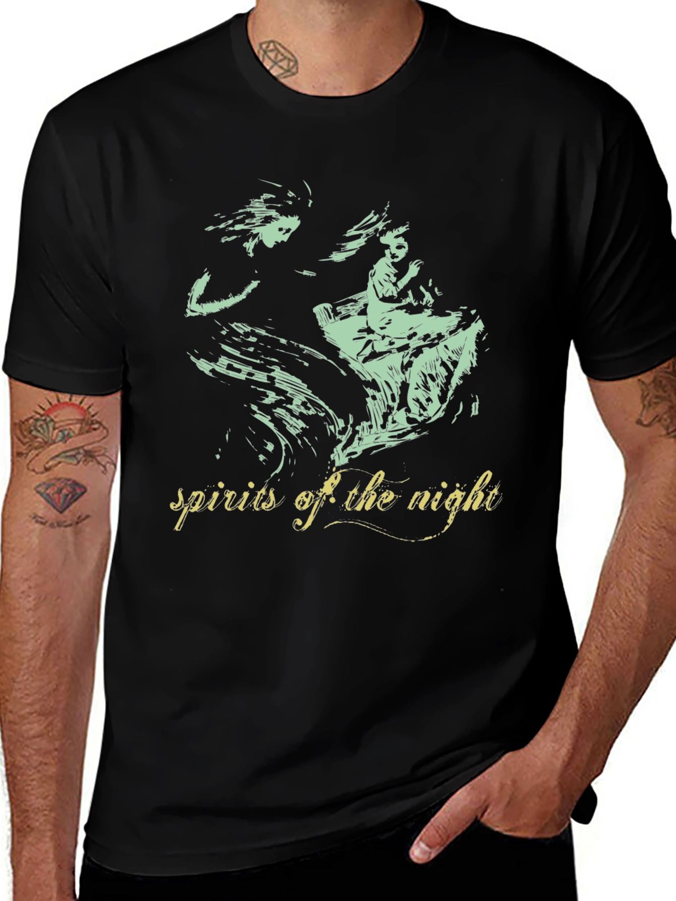 Variant 16 of Spirits of the Night Graphic T-Shirt - Black