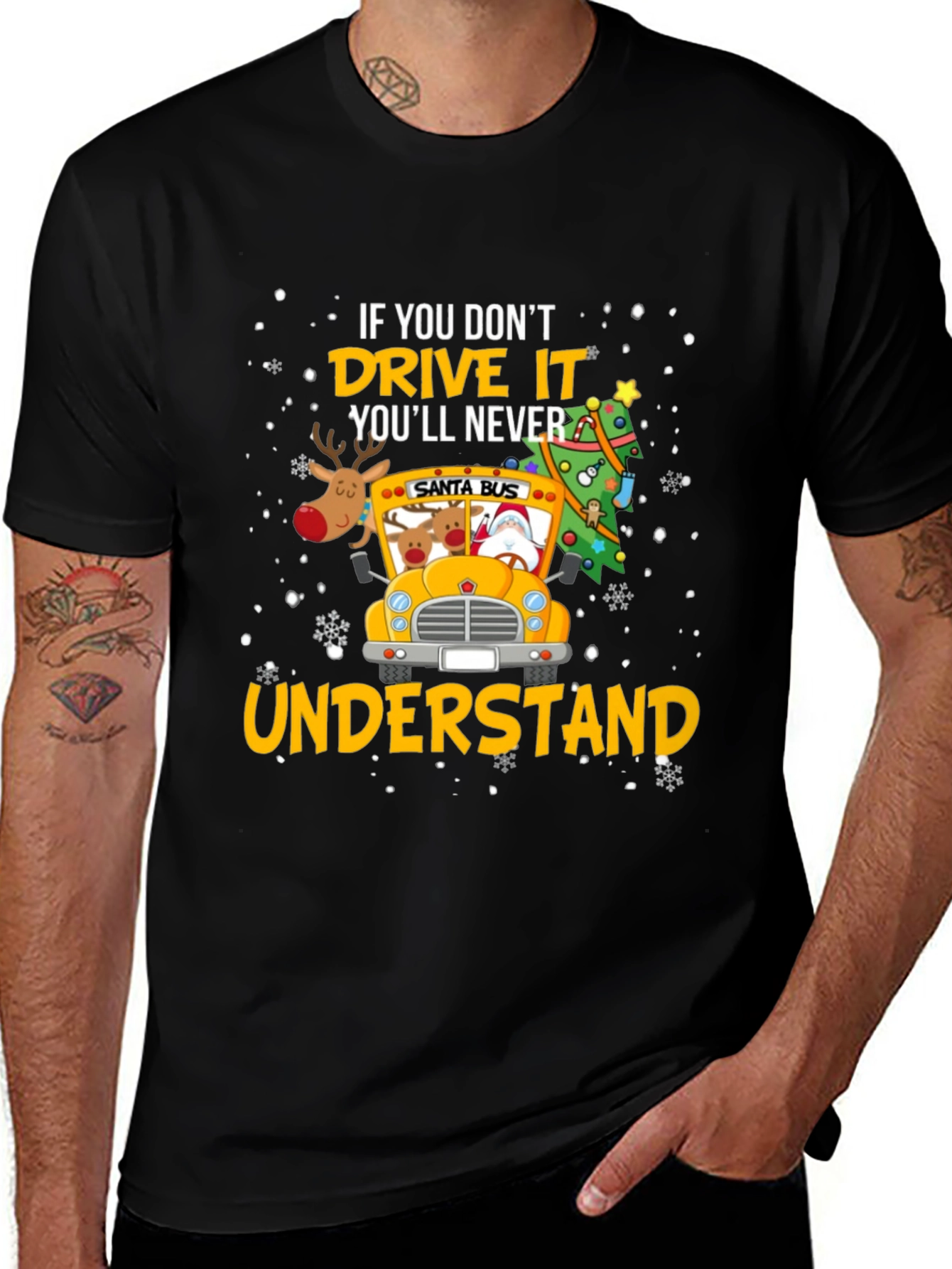 Variant 16 of Drive It Santa Bus T-Shirt