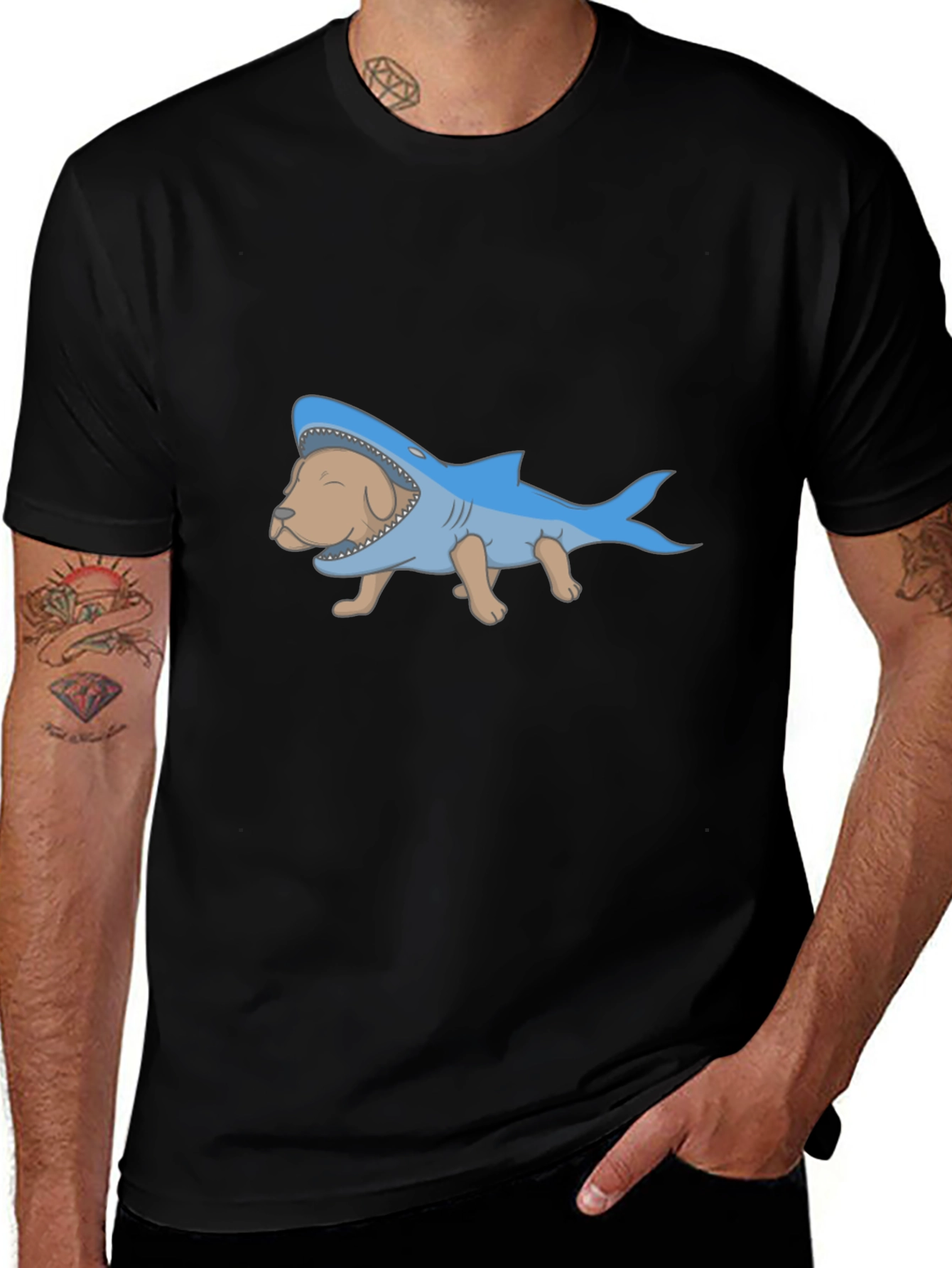 Variant 24 of Dog Shark Costume Graphic T-Shirt - Novelty Tee