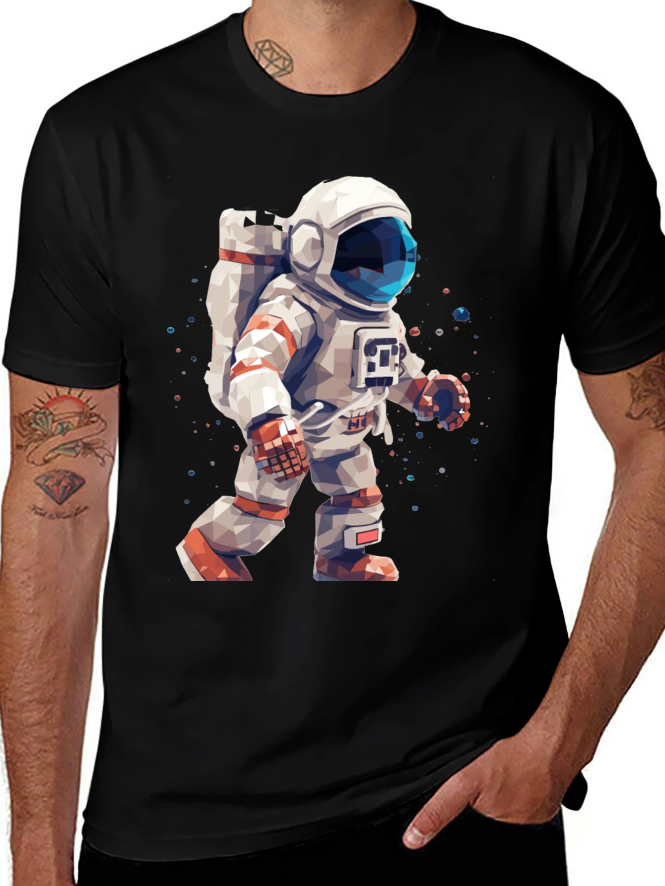 Variant 27 of Astronaut Graphic Black T-Shirt