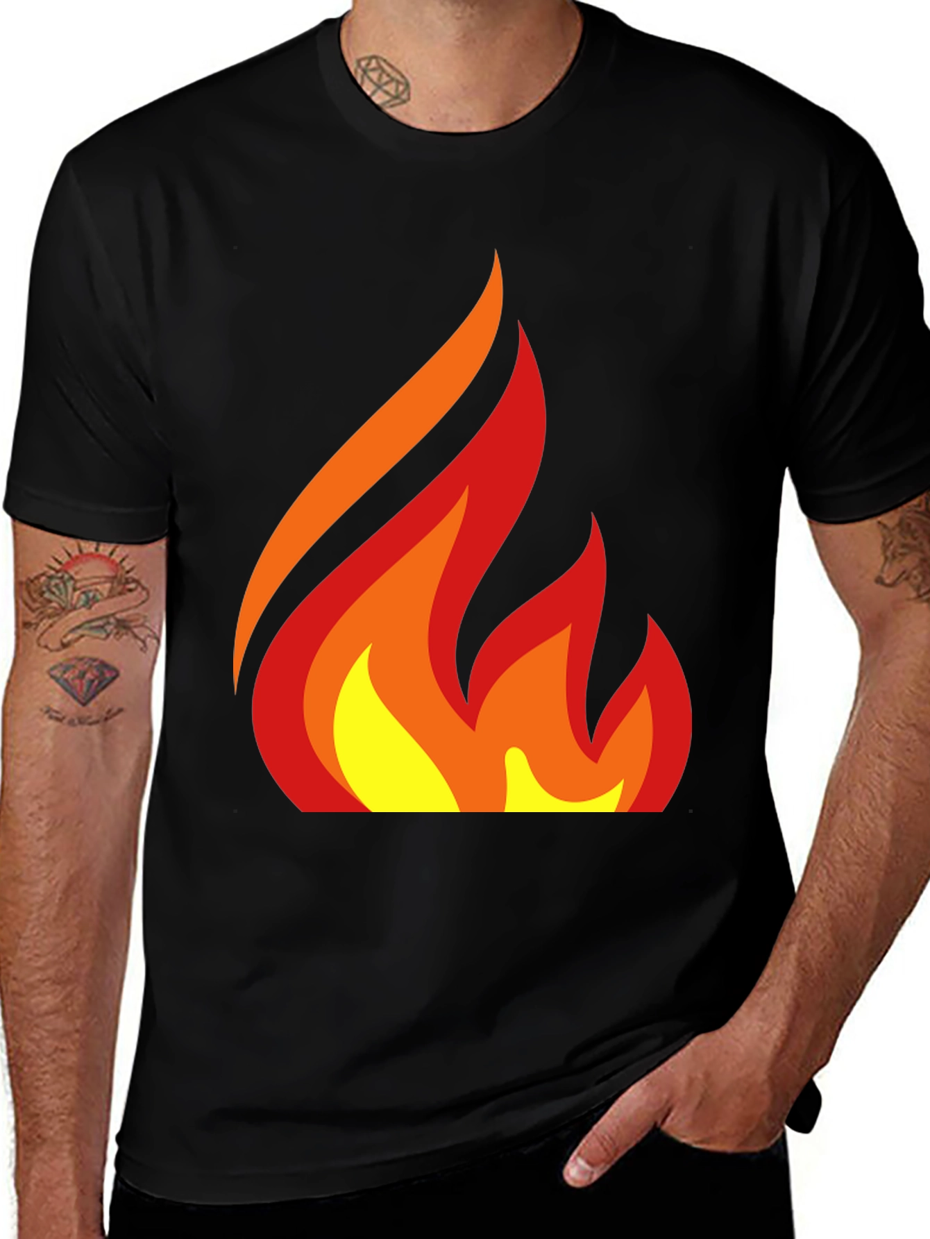 Variant 15 of Fiery Graphic Tee - Bold Flame Design