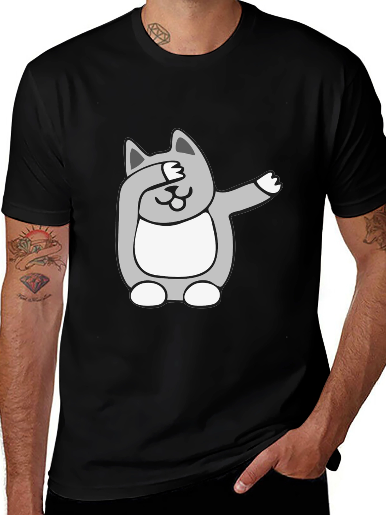 Variant 16 of Dabbing Cat Graphic Tee - Funny Novelty T-Shirt