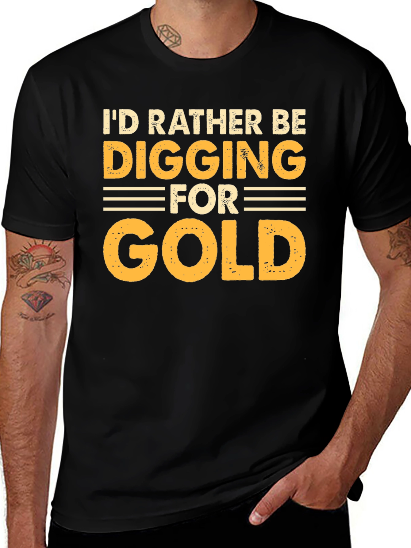Variant 8 of Gold Prospecting Humor T-Shirt - Digging for Gold