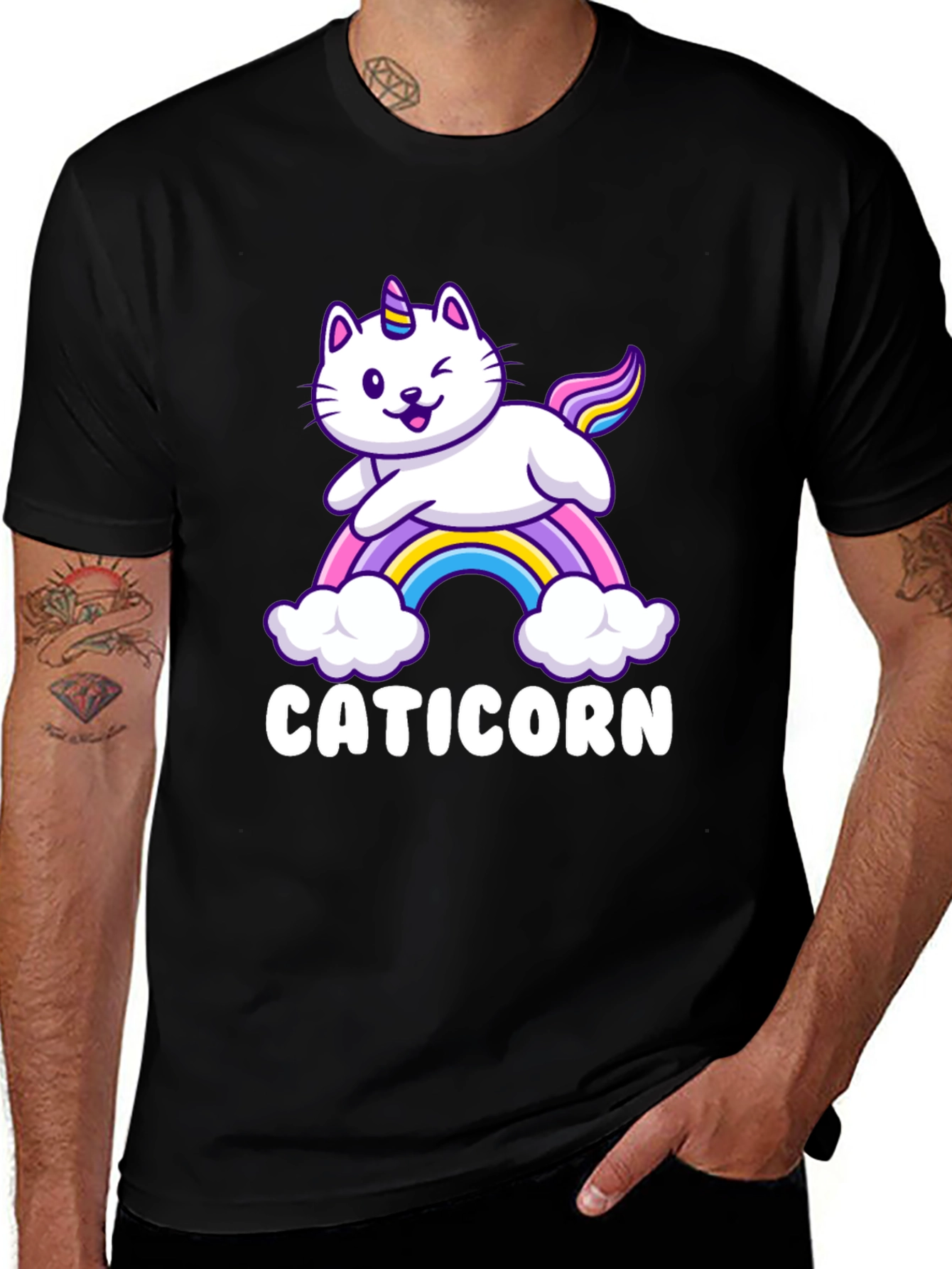 Caticorn T-Shirt - Cute Cat Unicorn Rainbow Tee