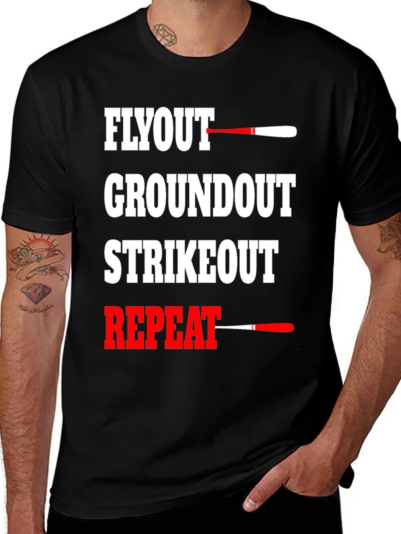 Variant 13 of Baseball Flyout Repeat Graphic T-Shirt