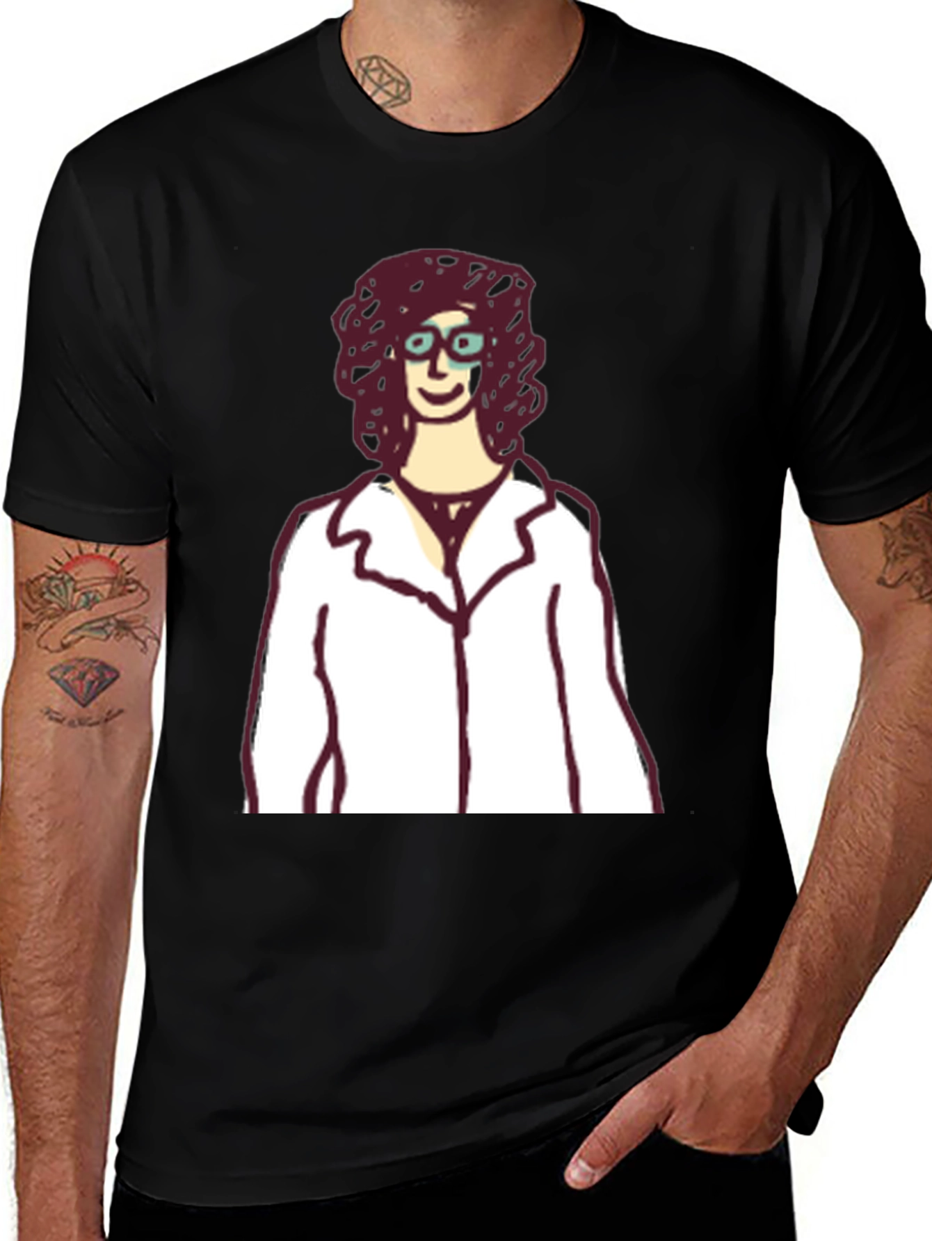 Funny Scientist Cartoon Graphic T-Shirt