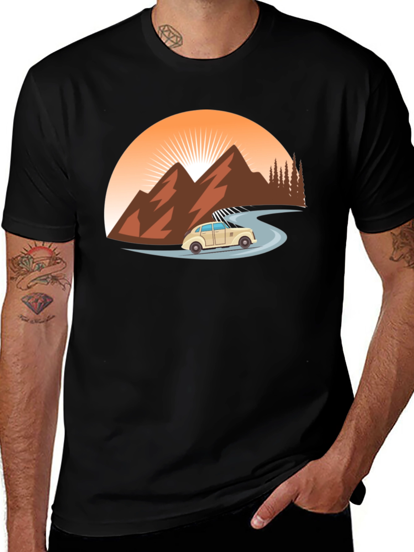 Variant 22 of Retro Road Trip T-Shirt - Adventure Awaits!