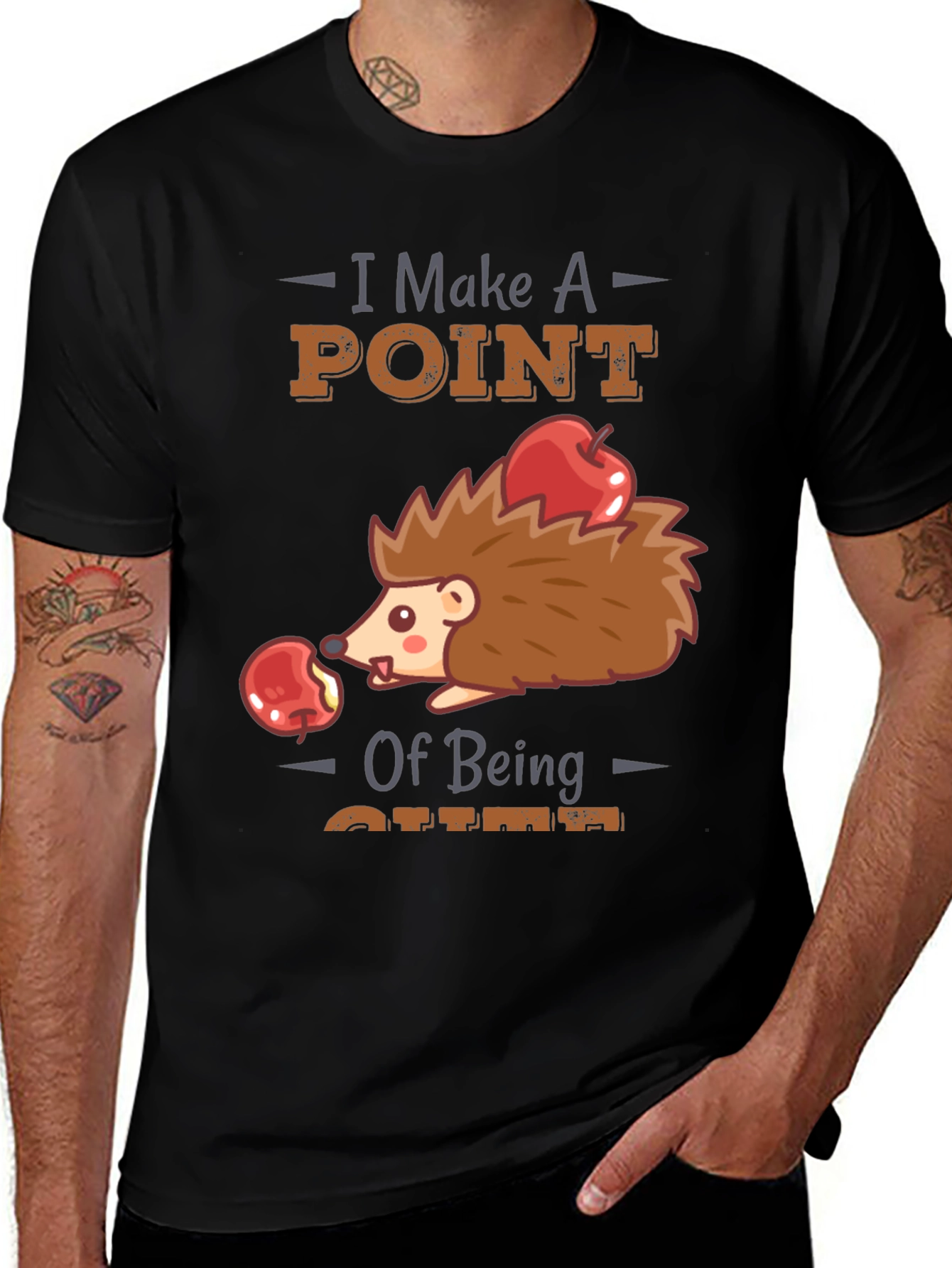 Variant 12 of Cute Hedgehog T-Shirt - I Make A Point of Being Cute