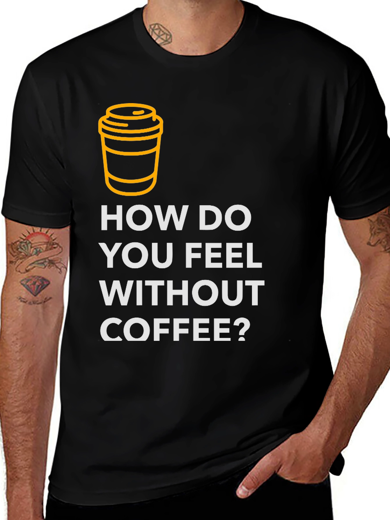 Variant 18 of Coffee T-Shirt - How Do You Feel Without Coffee?