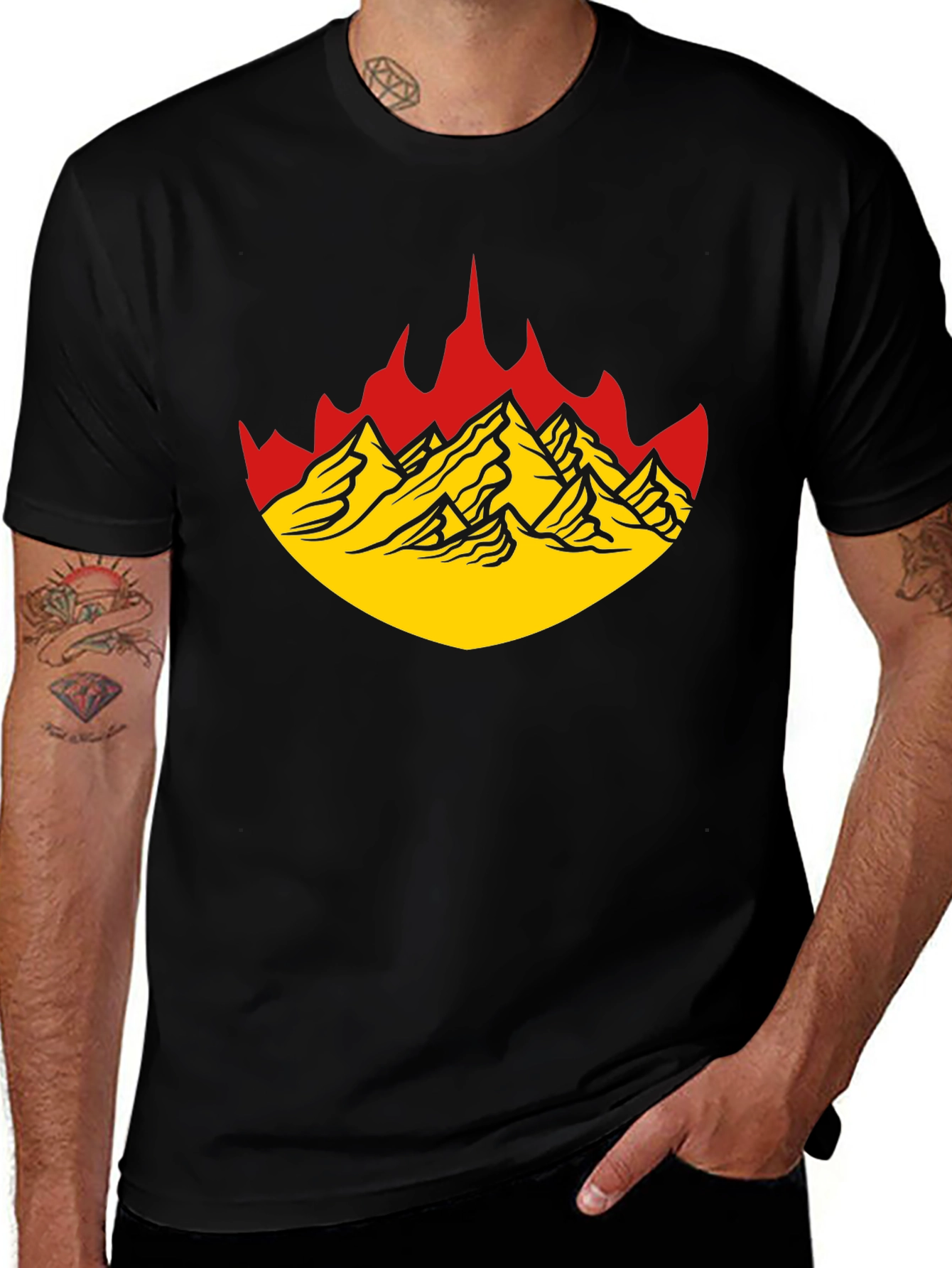 Variant 12 of Mountain Peaks Graphic Tee - Black