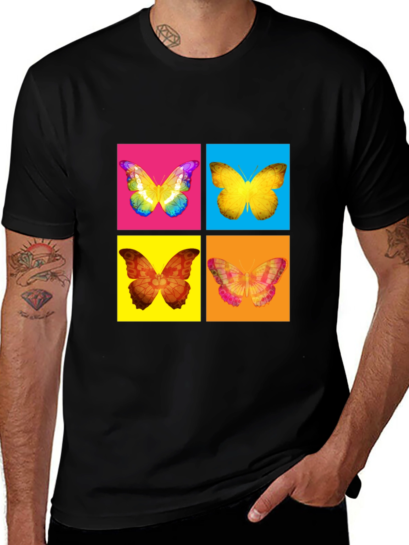 Variant 9 of Butterfly Pop Art T-Shirt - Vibrant Graphic Tee