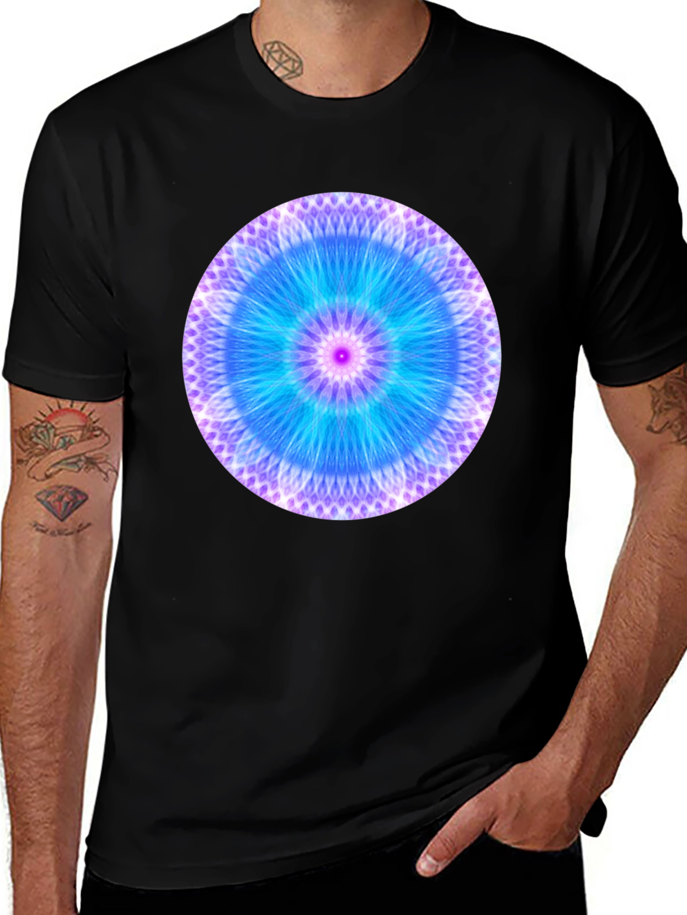 Variant 5 of Vibrant Mandala Graphic Tee - Casual Comfort