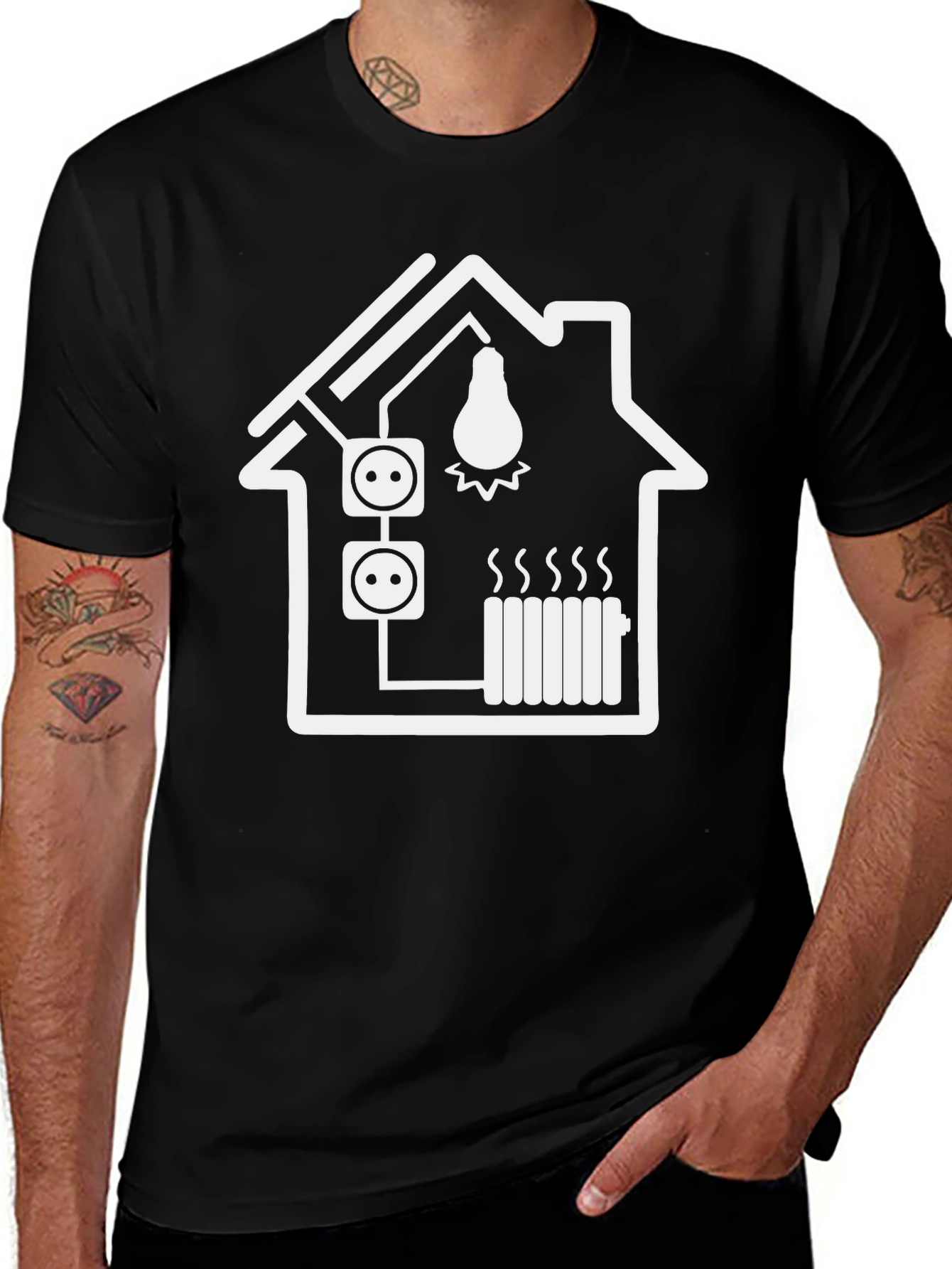 Variant 23 of Electrical House T-Shirt - Home Circuit Design Tee