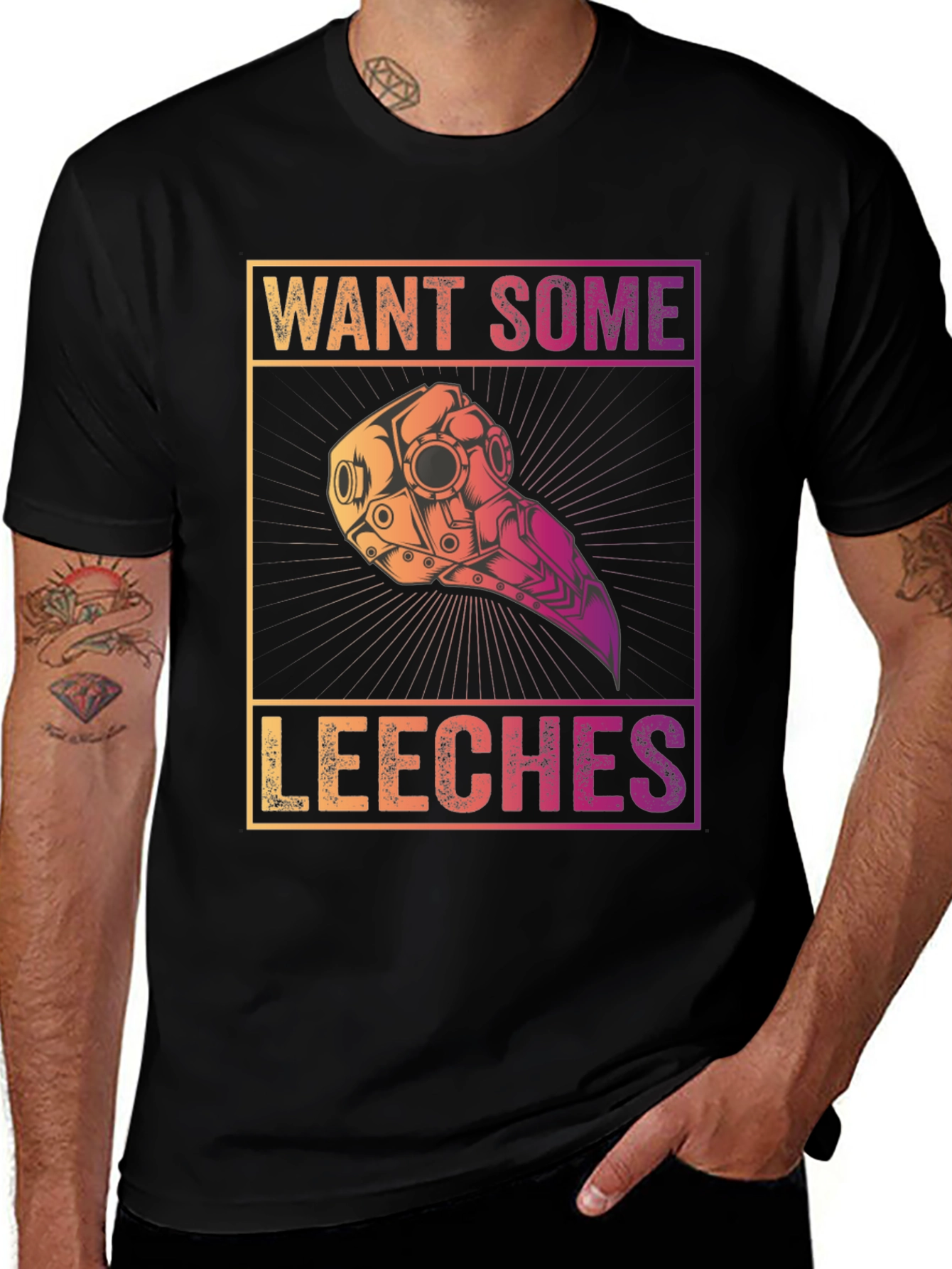 Want Some Leeches T-Shirt Plague Doctor Steampunk Tee