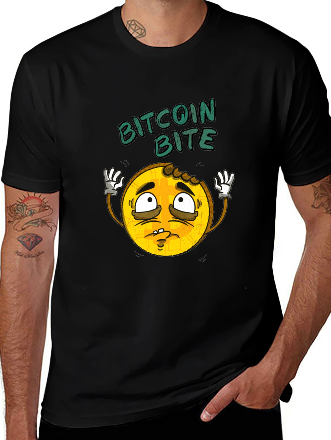 Bitcoin Bite Graphic Tee - Crypto Humor T-Shirt