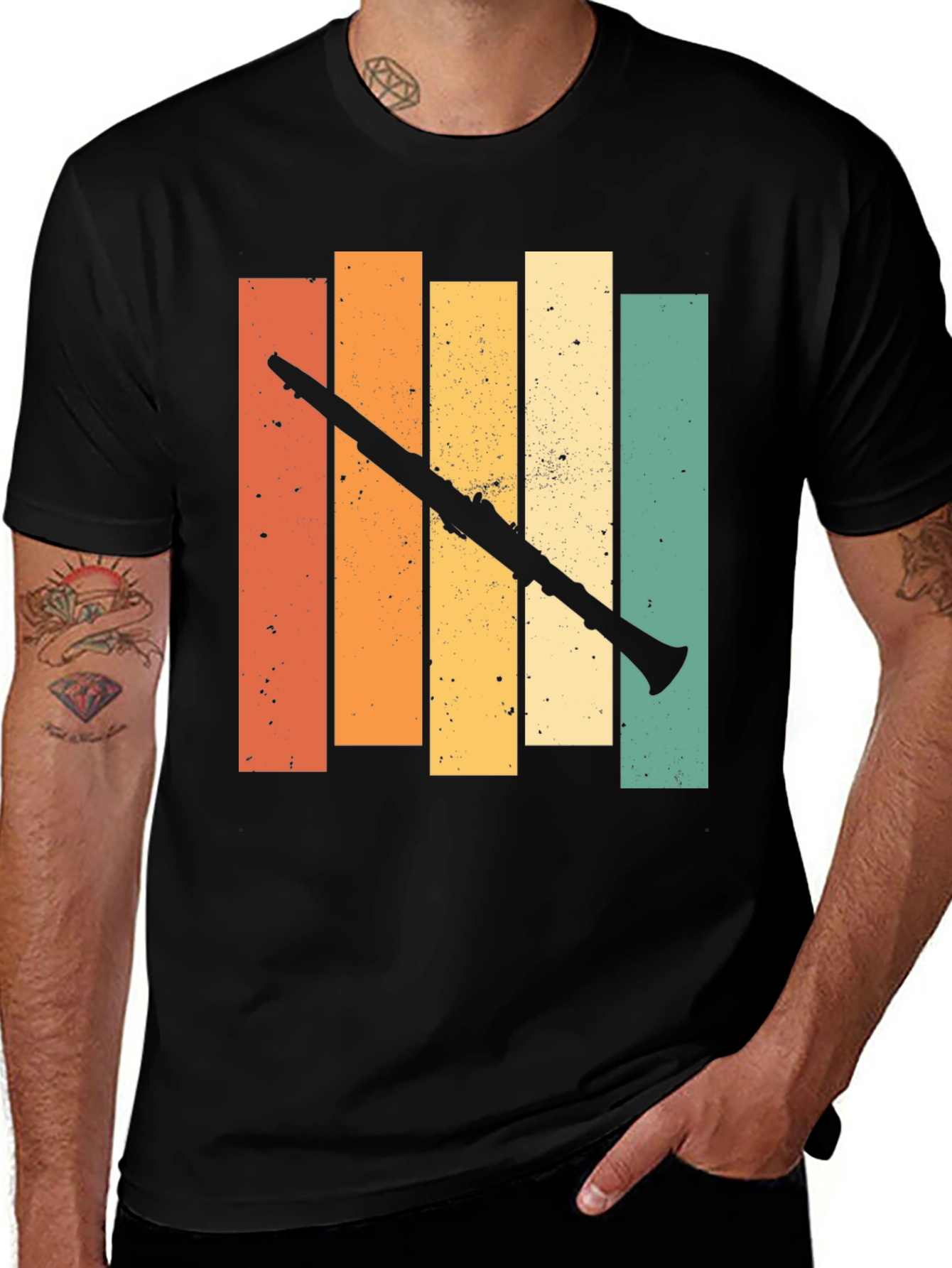 Variant 27 of Retro Clarinet Player T-Shirt
