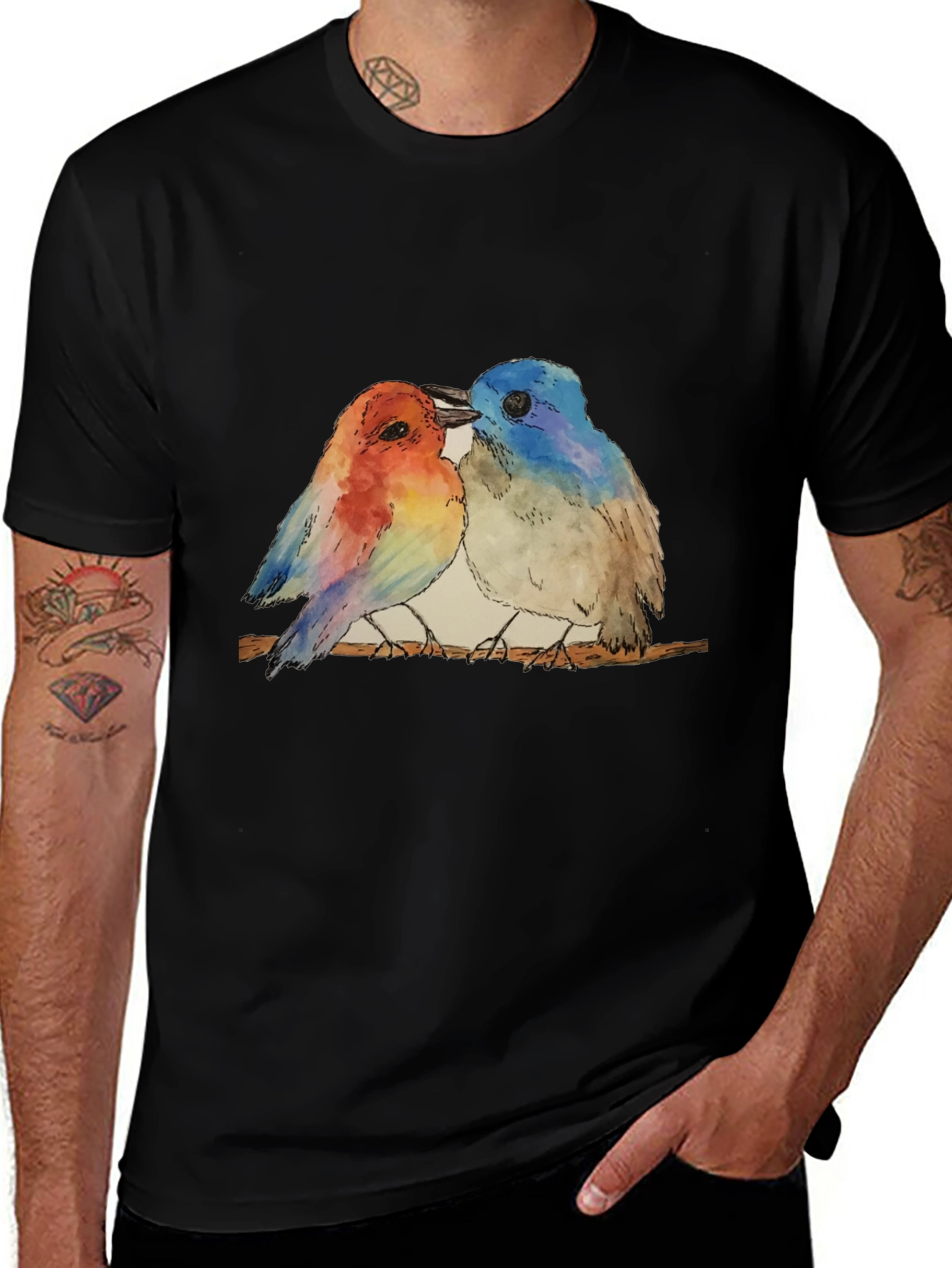 Variant 29 of Bird Lovers Tee - Artistic Bird Design