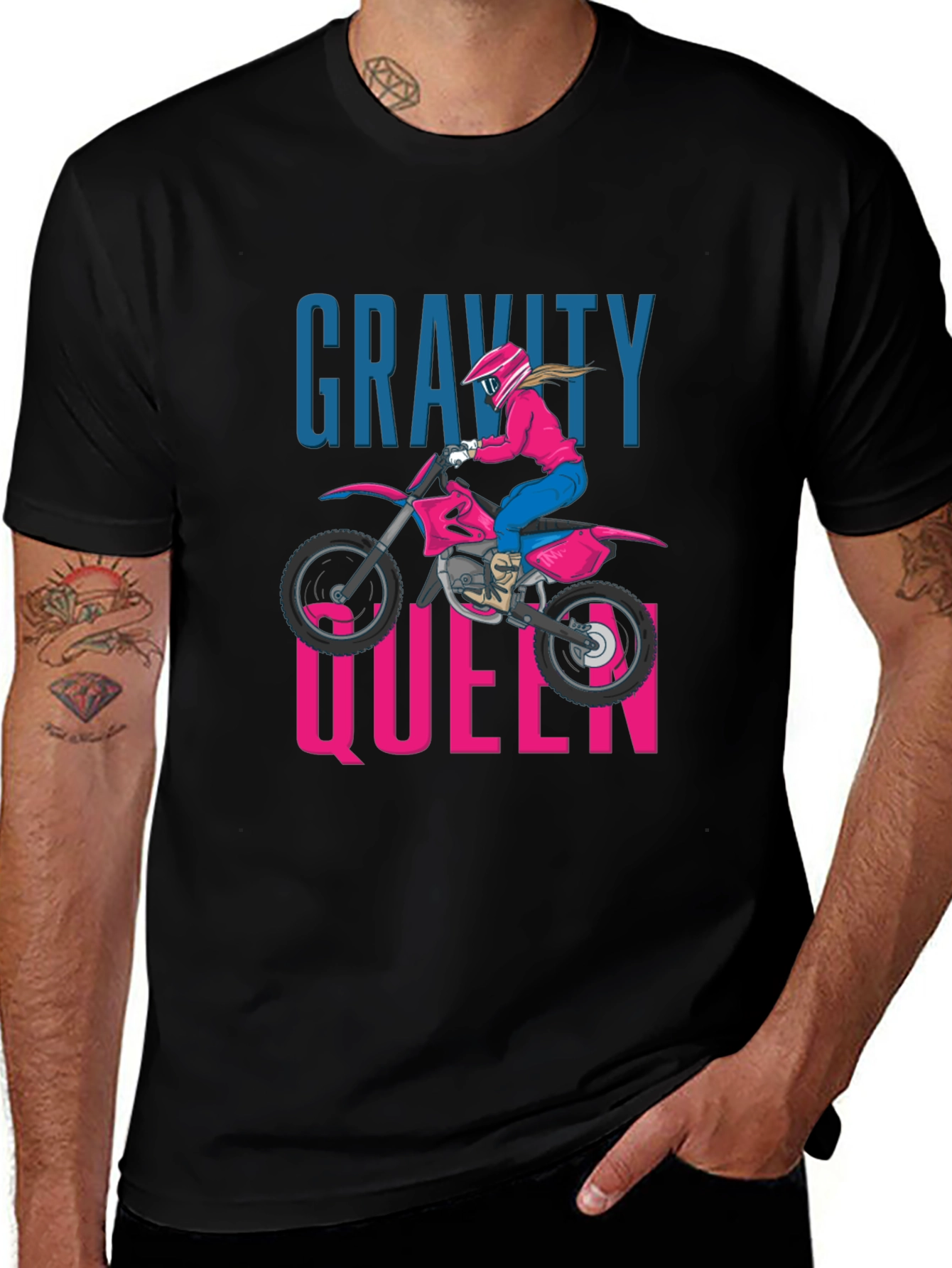 Variant 12 of Gravity Queen Motocross Graphic Tee - Black