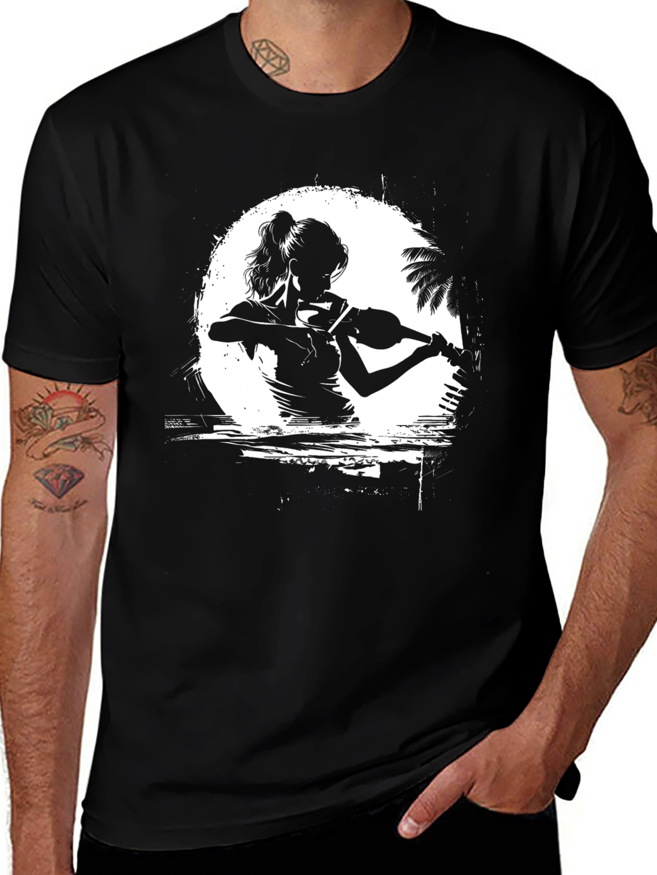 Variant 14 of Musician Silhouette Graphic T-Shirt